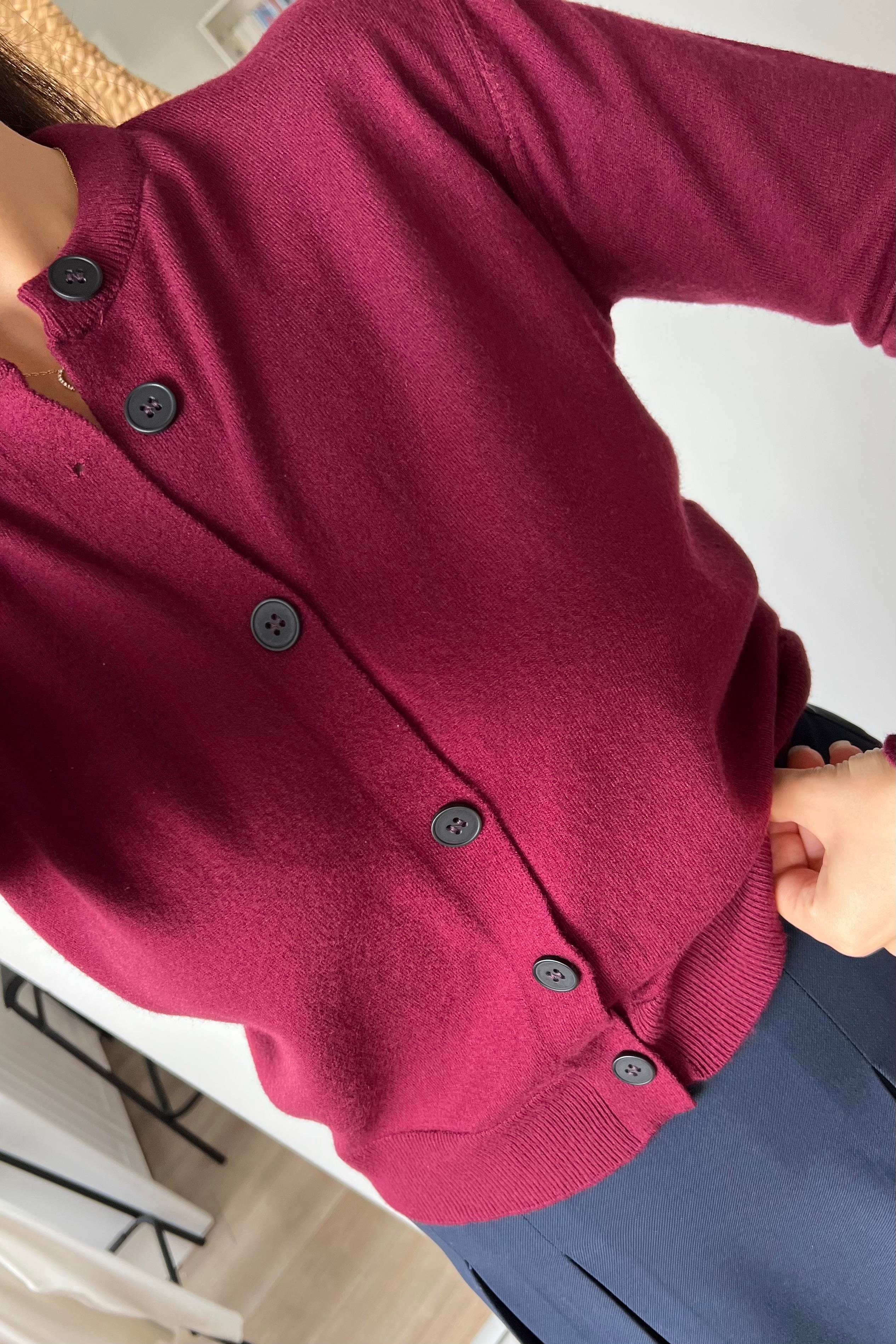 Md Bordo Yumuşak Dokulu Hırka  uygun fiyatlarda www.butikhola.com adresinde
