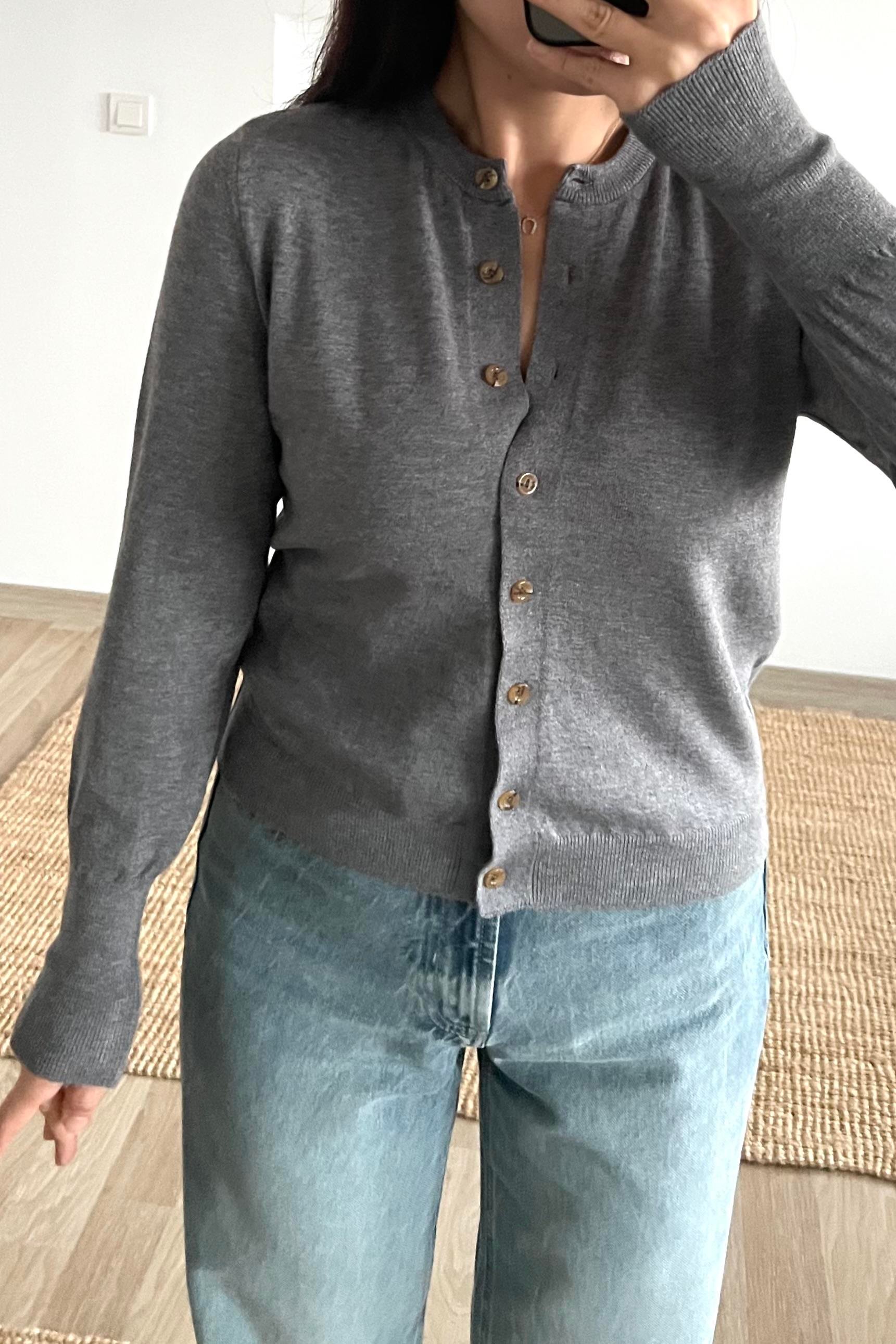 Md Gri Yumuşak Dokulu Hırka uygun fiyatlarda www.butikhola.com adresinde