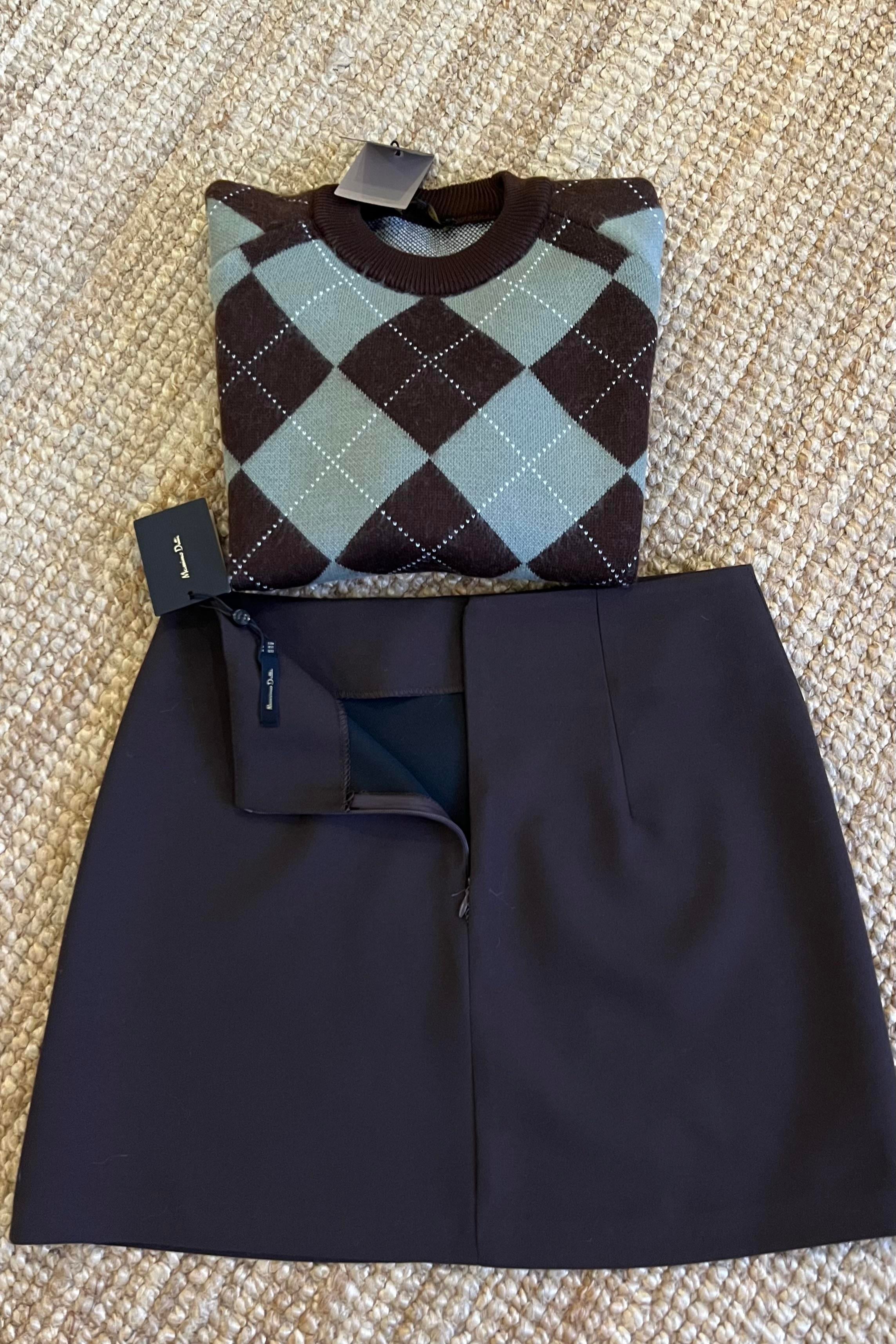 MD Kahve Yeşil Baklava Desenli Kazak uygun fiyatlarda www.butikhola.com adresinde