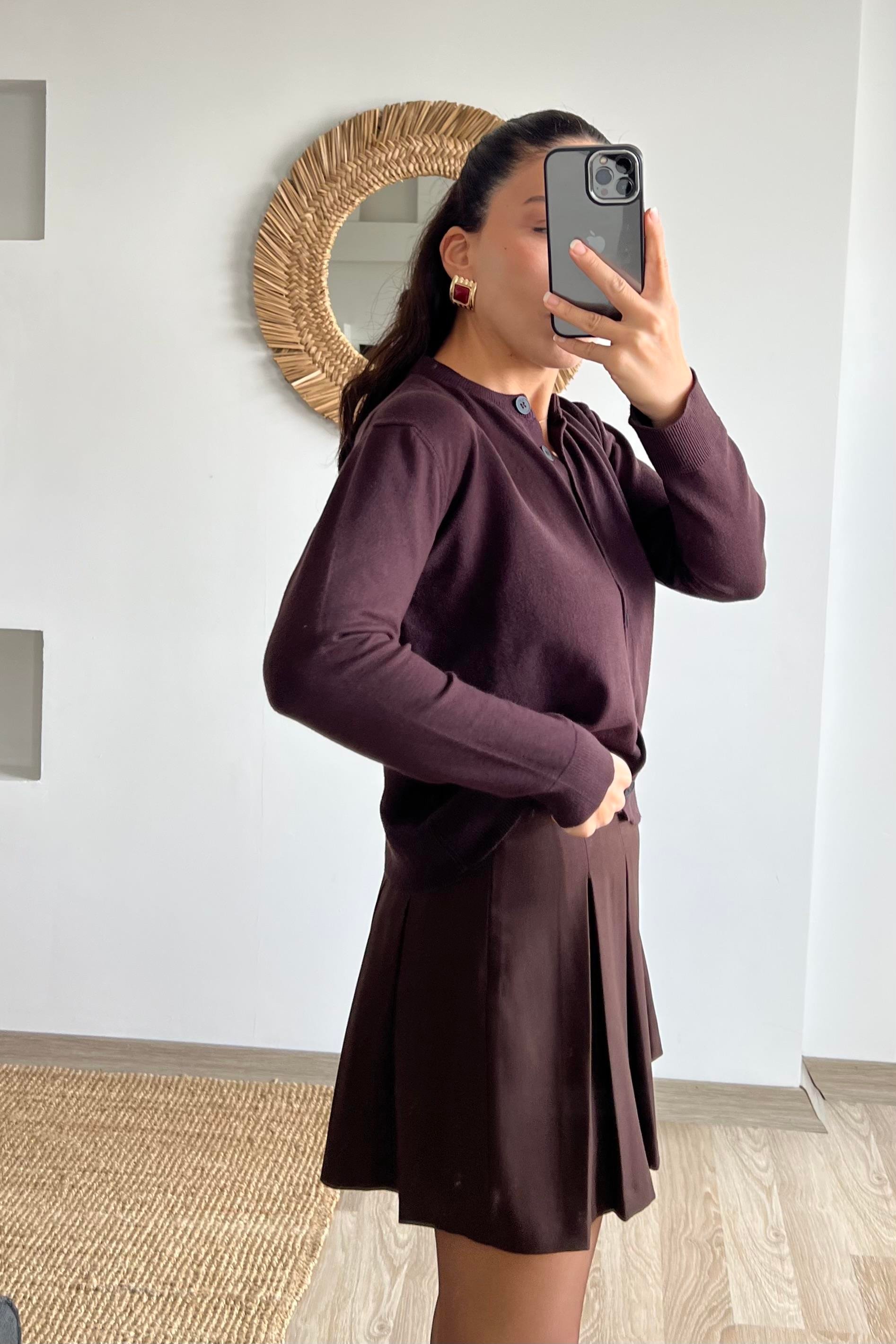 Md Kahve Yumuşak Dokulu Hırka  uygun fiyatlarda www.butikhola.com adresinde
