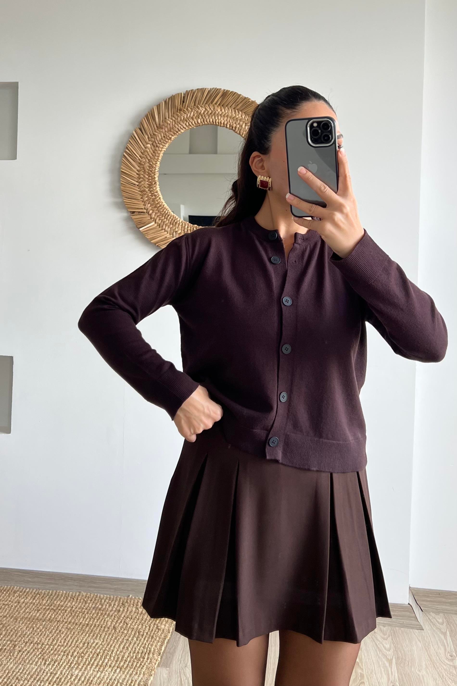 Md Kahve Yumuşak Dokulu Hırka  uygun fiyatlarda www.butikhola.com adresinde