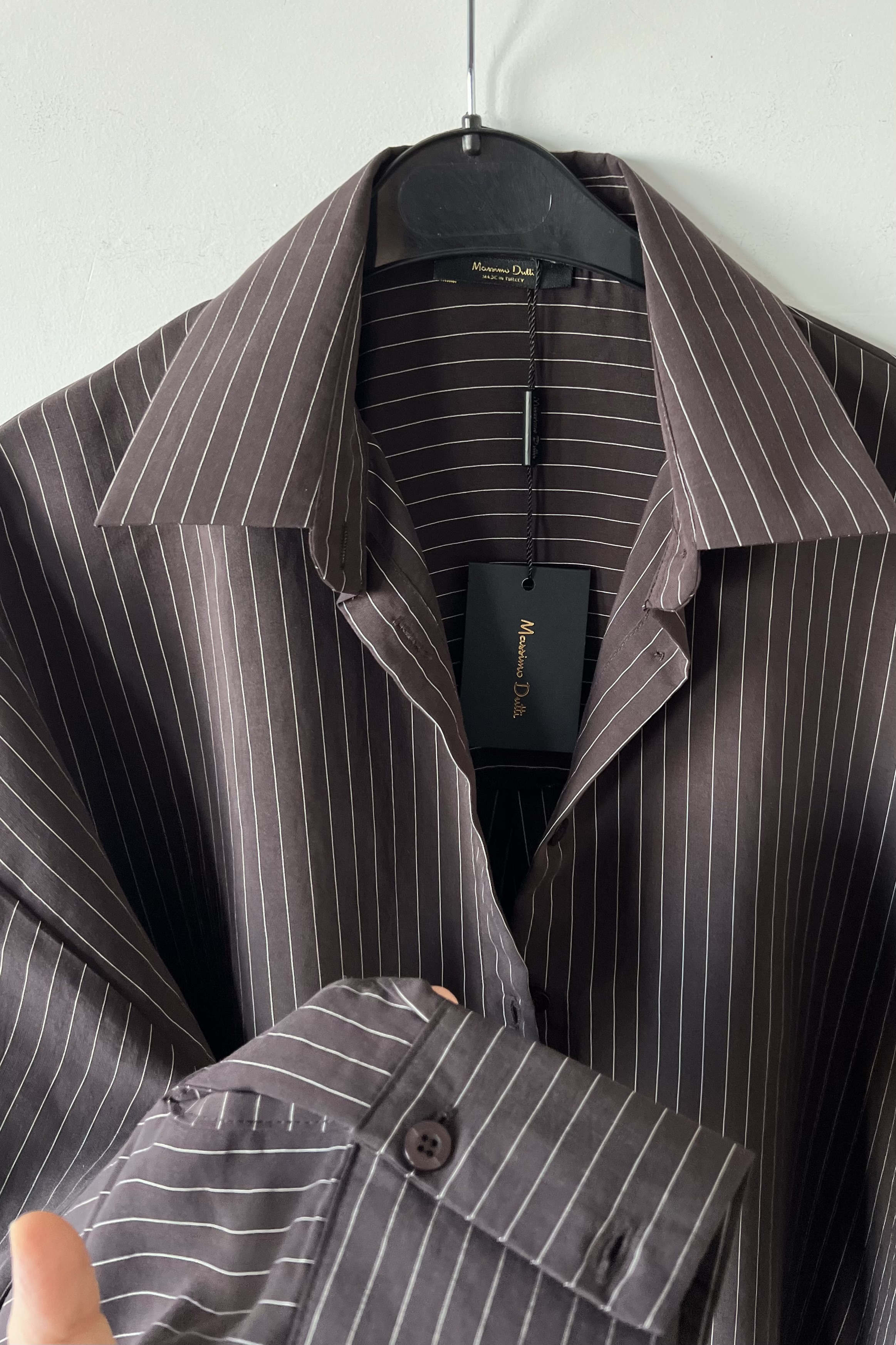 Md Kahverengi %100 Pamuk Çizgili Gömlek uygun fiyatlarda www.butikhola.com adresinde