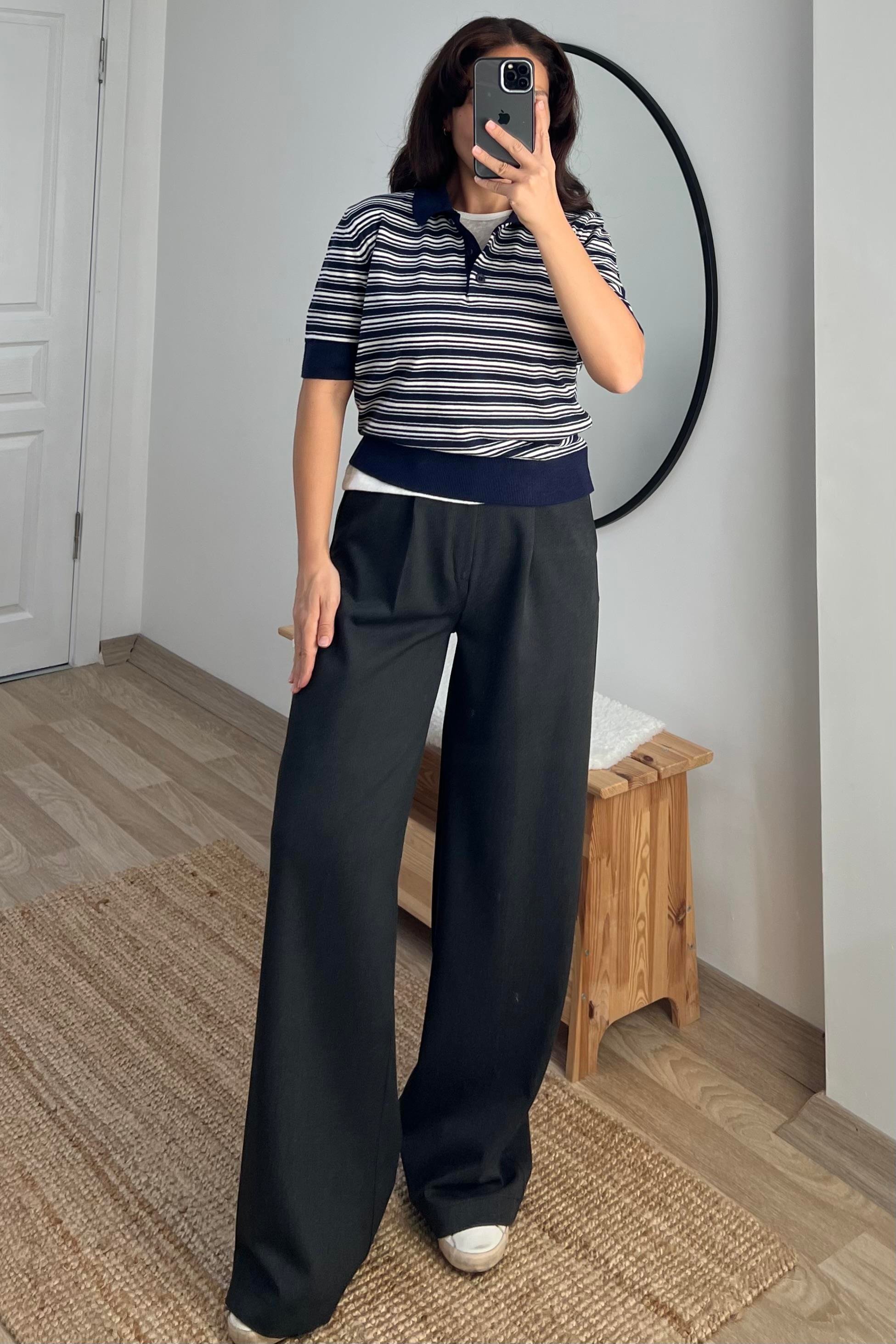 MD Lacivert Çizgili Polo Yaka Triko uygun fiyatlarda www.butikhola.com adresinde