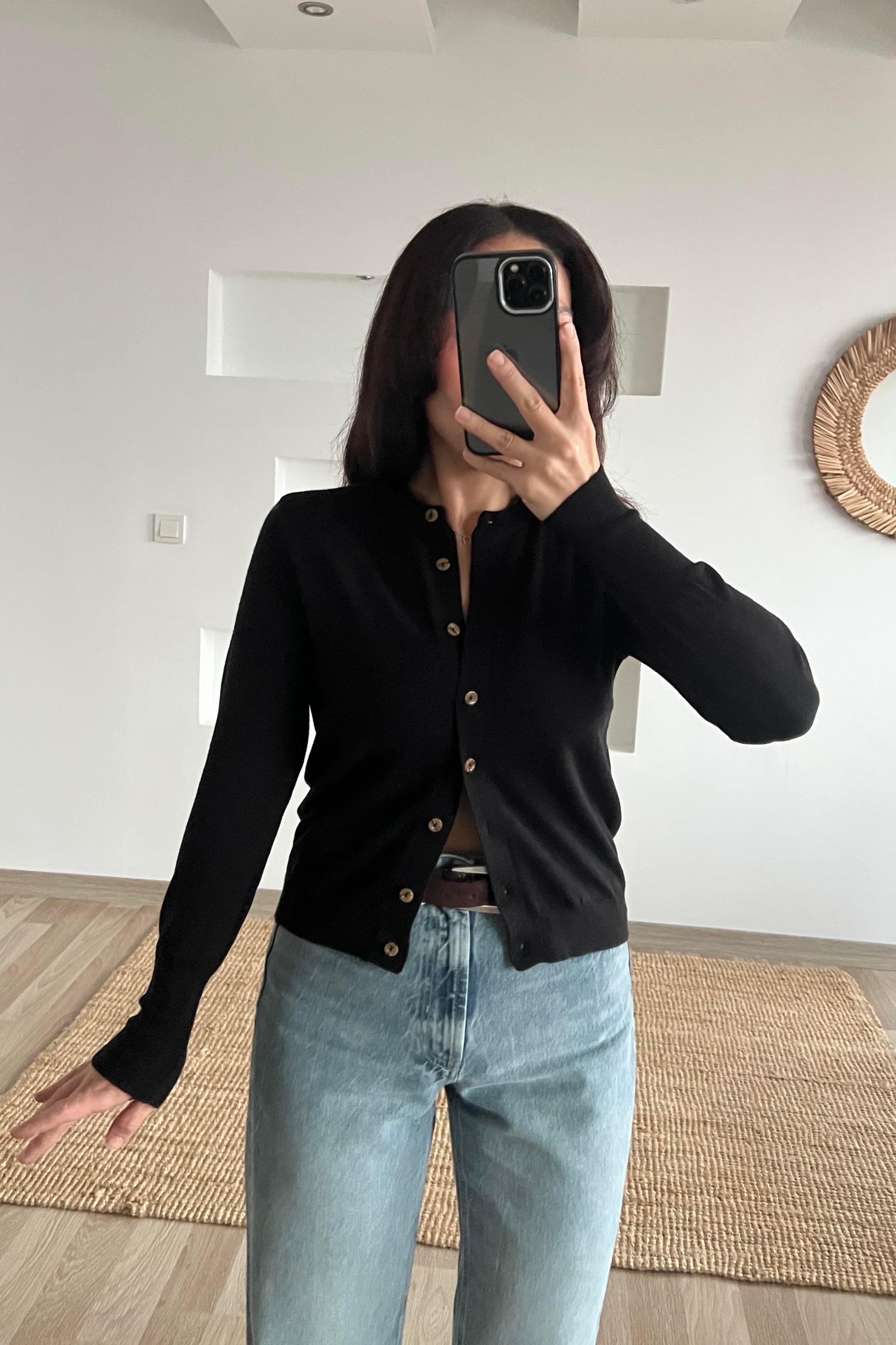 Md Siyah Yumuşak Dokulu Hırka uygun fiyatlarda www.butikhola.com adresinde