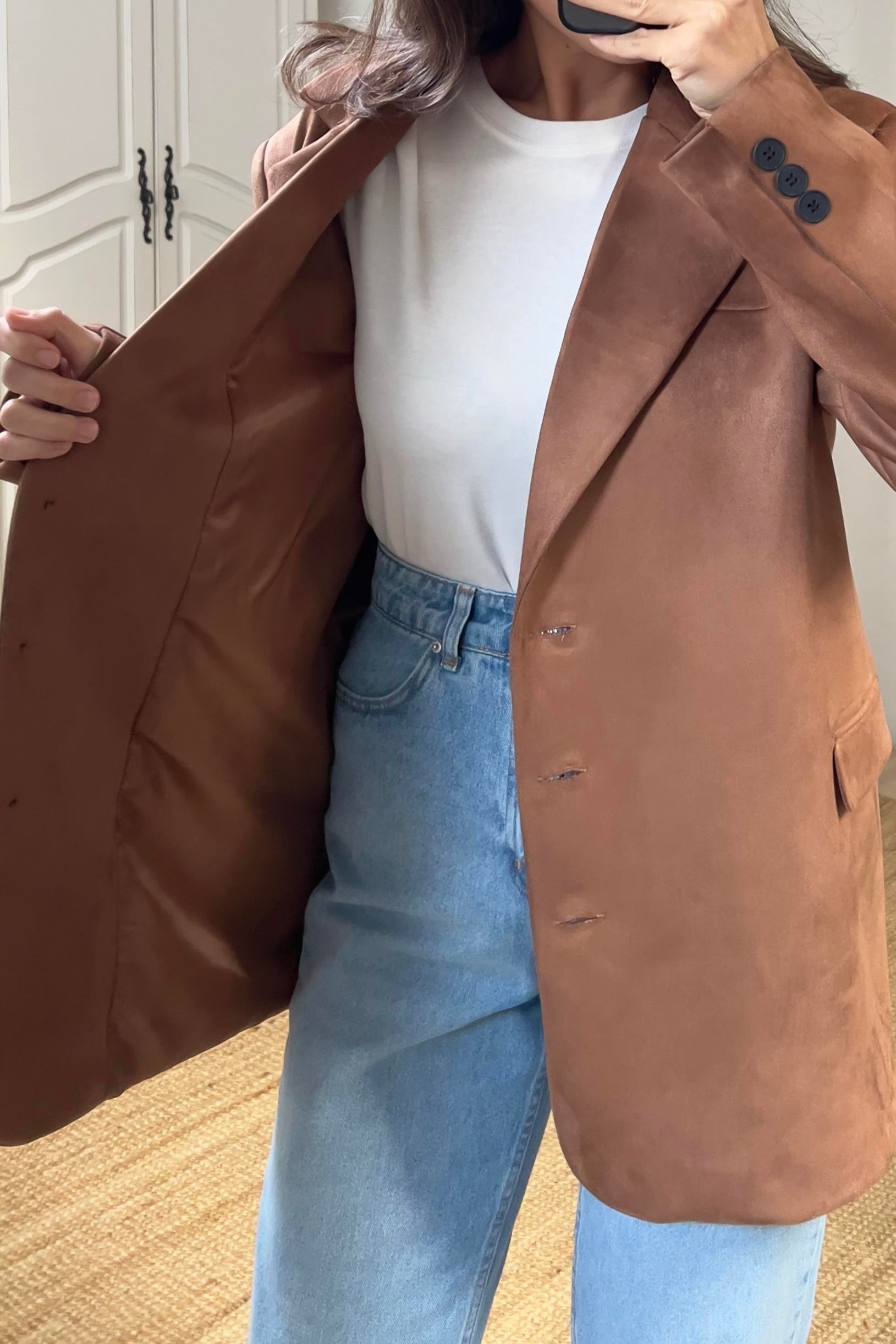 MD Taba Süet Blazer Ceket uygun fiyatlarda www.butikhola.com adresinde
