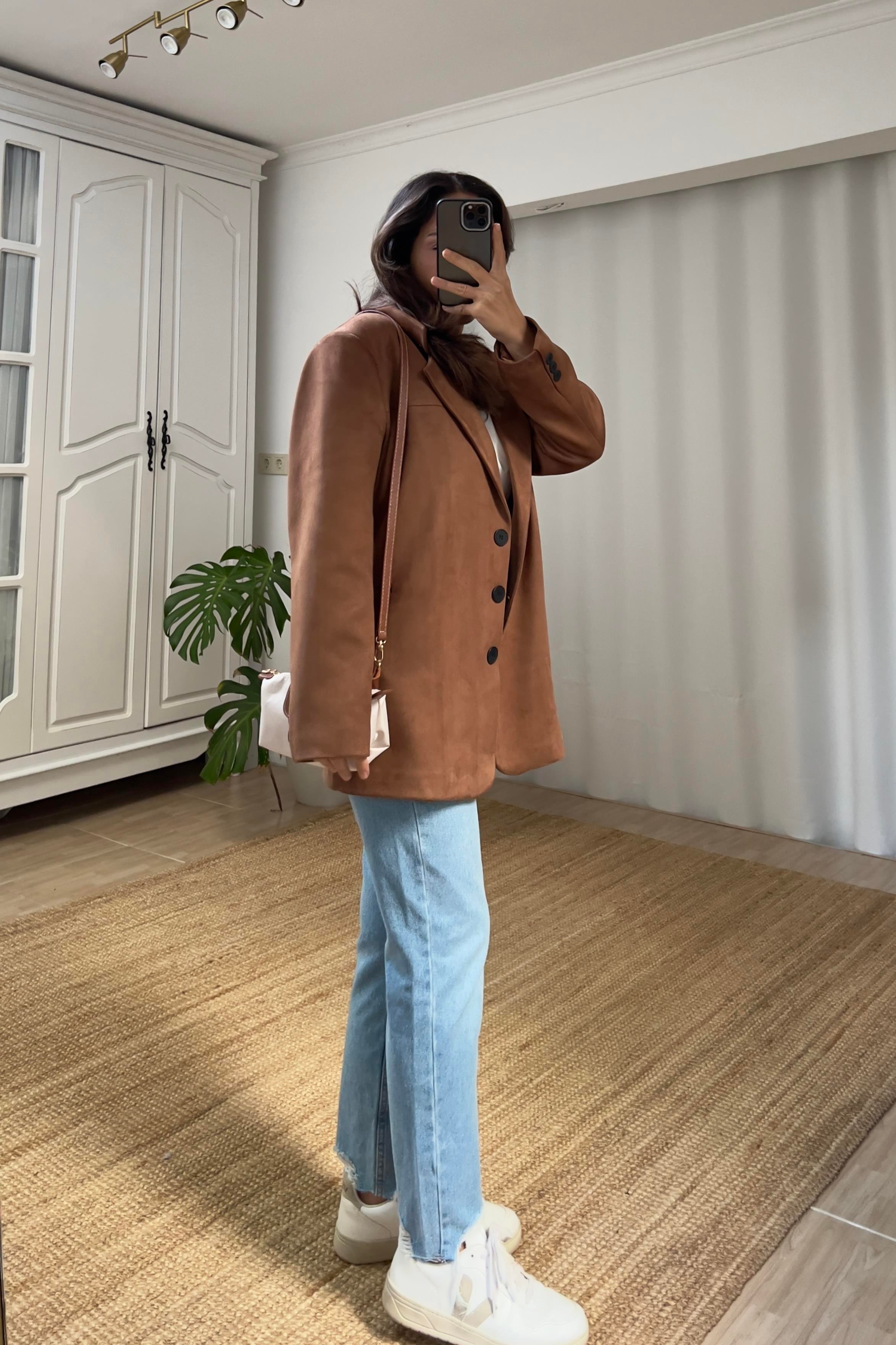 MD Taba Süet Blazer Ceket uygun fiyatlarda www.butikhola.com adresinde