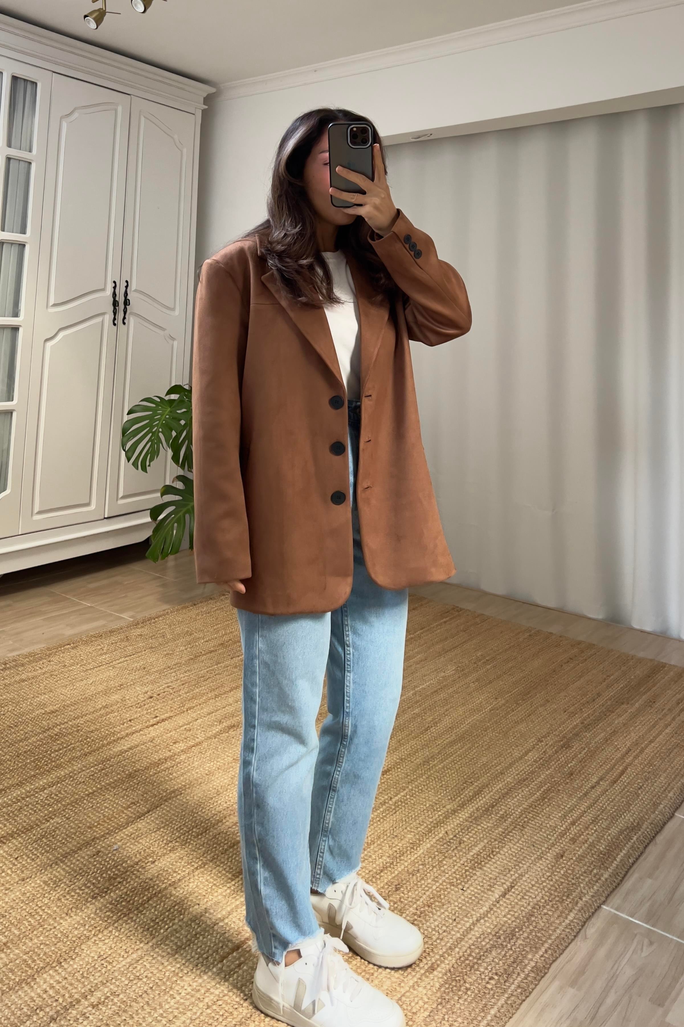 MD Taba Süet Blazer Ceket uygun fiyatlarda www.butikhola.com adresinde