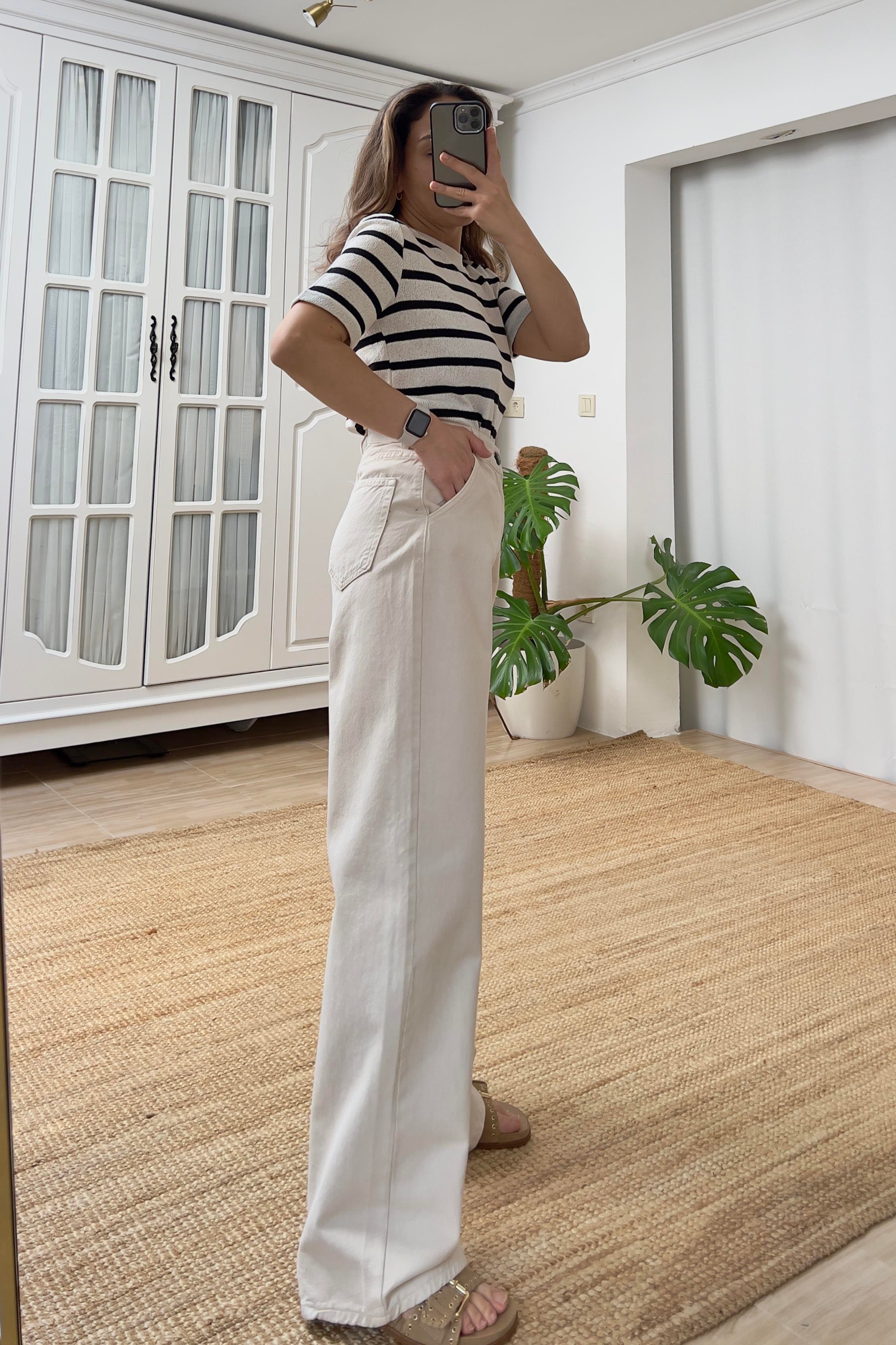 MD Taş Rengi Yüksek Bel Baggy Jean uygun fiyatlarda www.butikhola.com adresinde