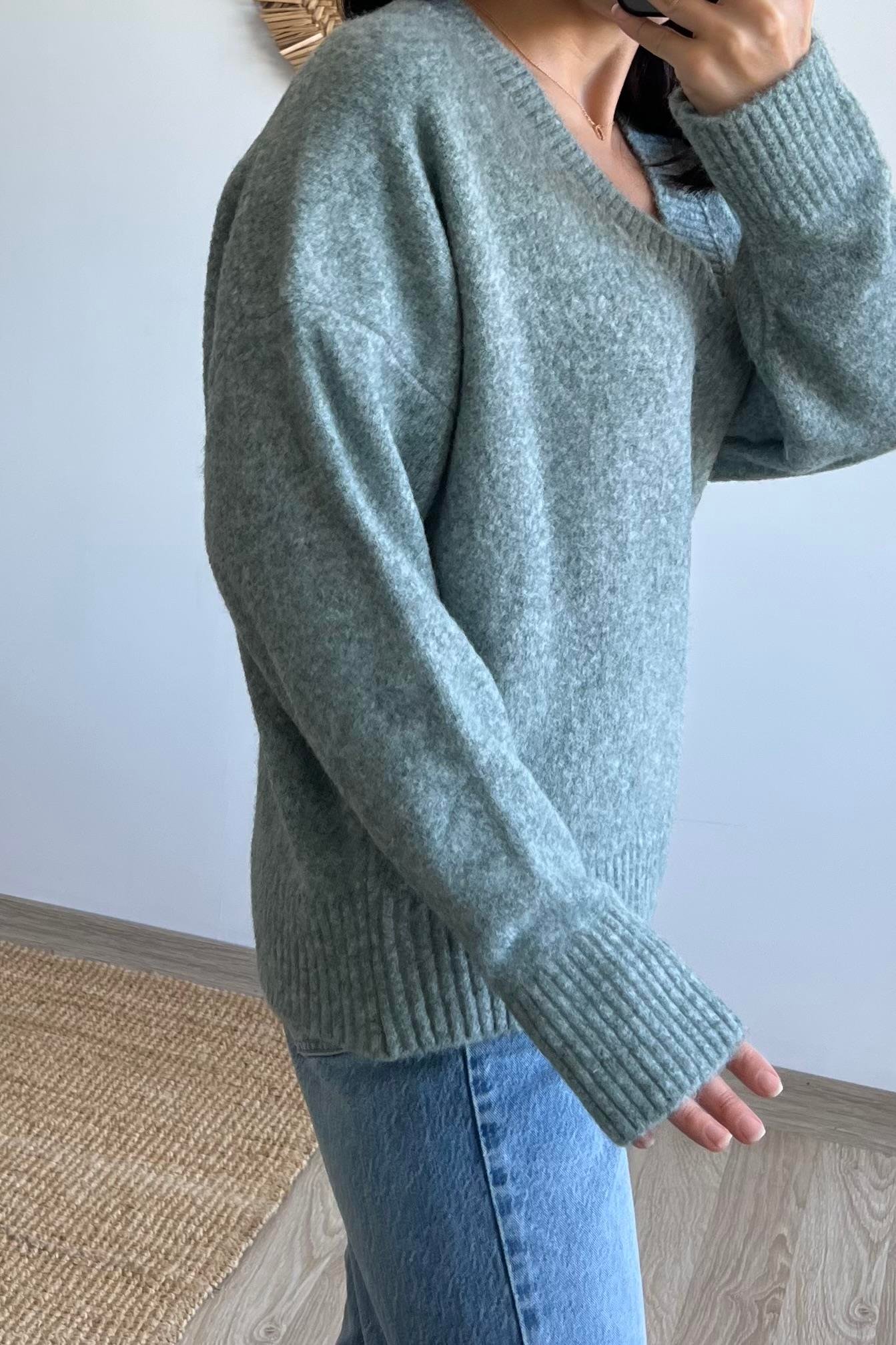 Mint V Yaka Soft Triko Kazak uygun fiyatlarda www.butikhola.com adresinde