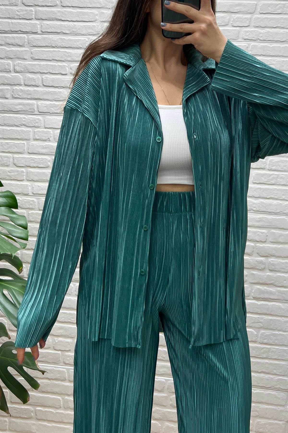 Mint Yeşili Krinkıl Takım uygun fiyatlarda www.butikhola.com adresinde