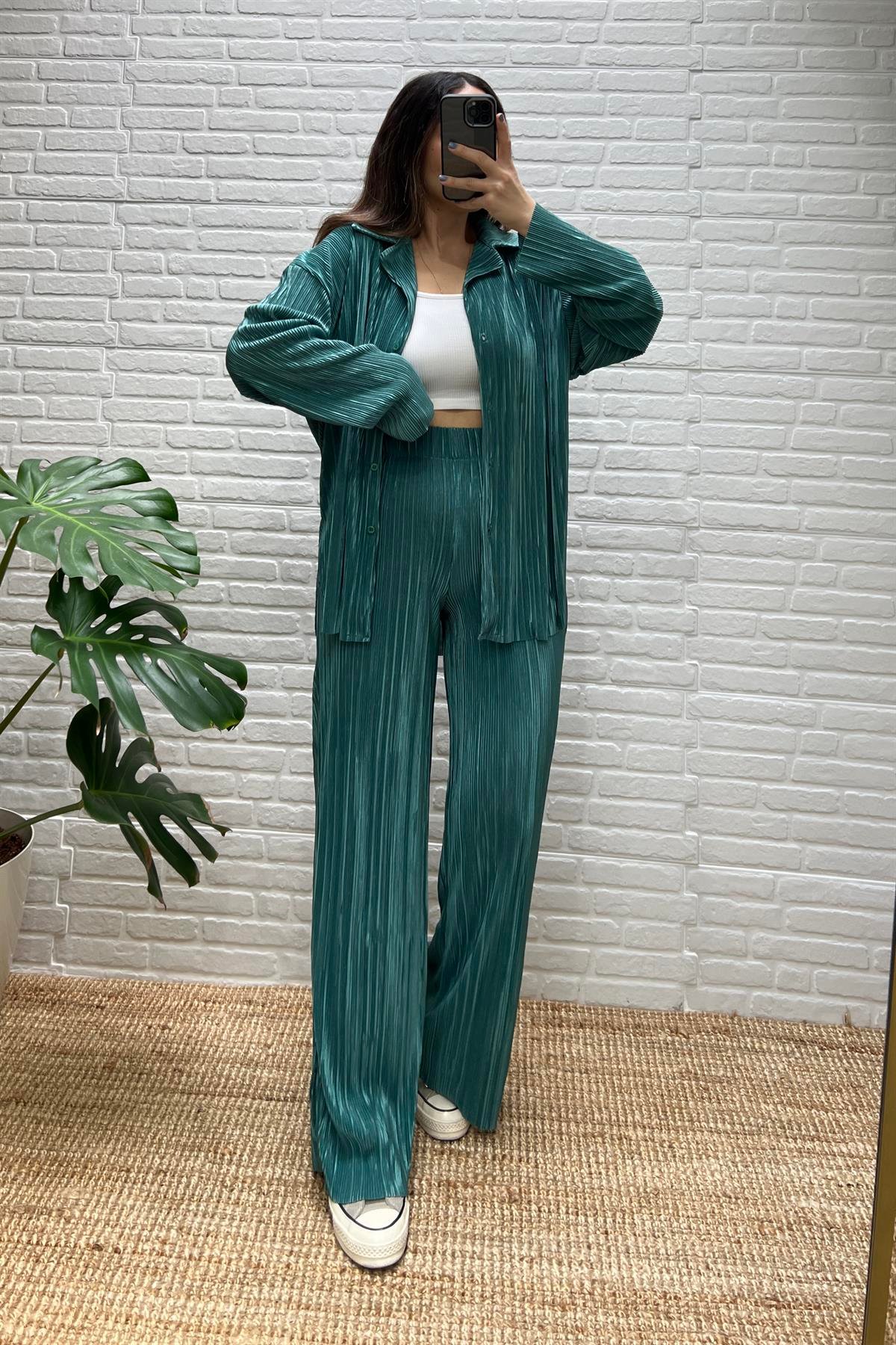 Mint Yeşili Krinkıl Takım uygun fiyatlarda www.butikhola.com adresinde