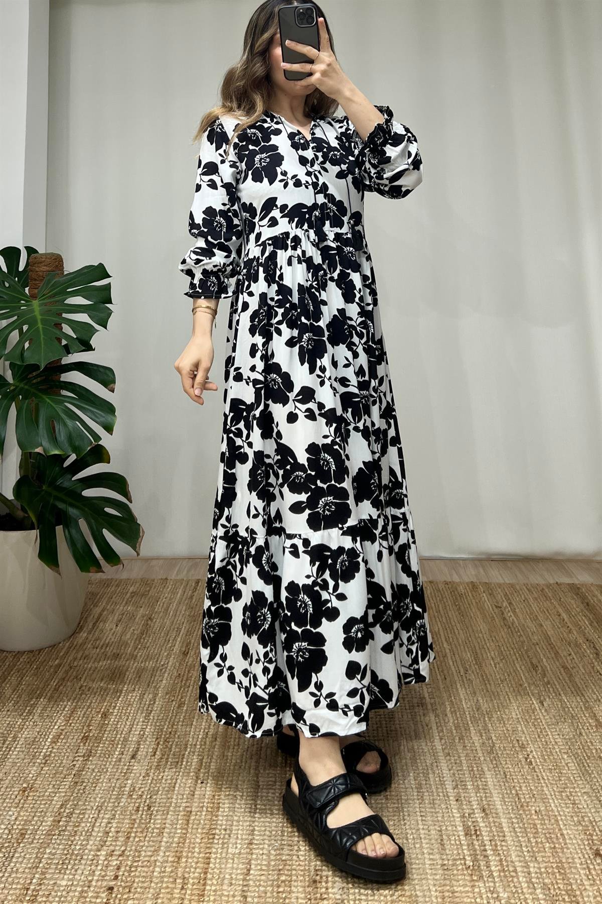 Mng Floral Maksi Elbise uygun fiyatlarda www.butikhola.com adresinde