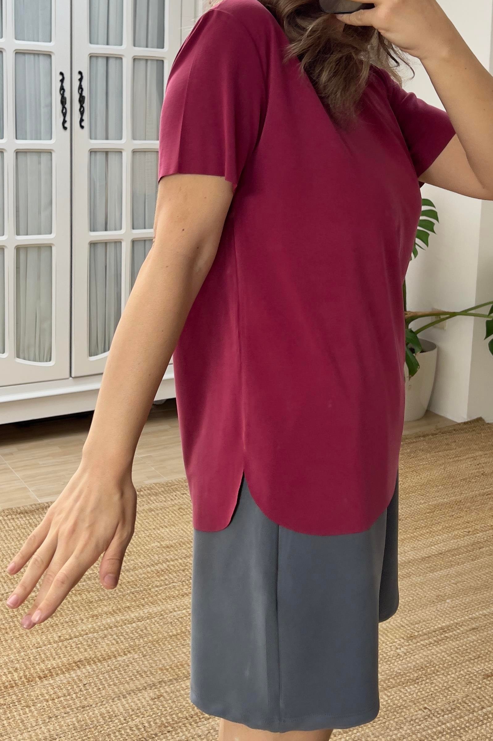 Mürdüm Oys Modal Tshirt uygun fiyatlarda www.butikhola.com adresinde