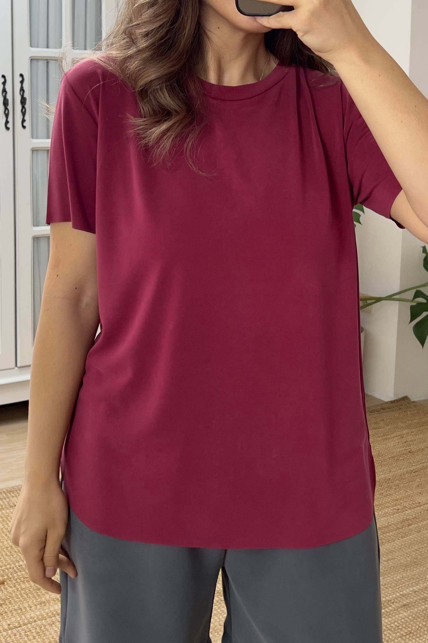 Mürdüm Oys Modal Tshirt uygun fiyatlarda www.butikhola.com adresinde