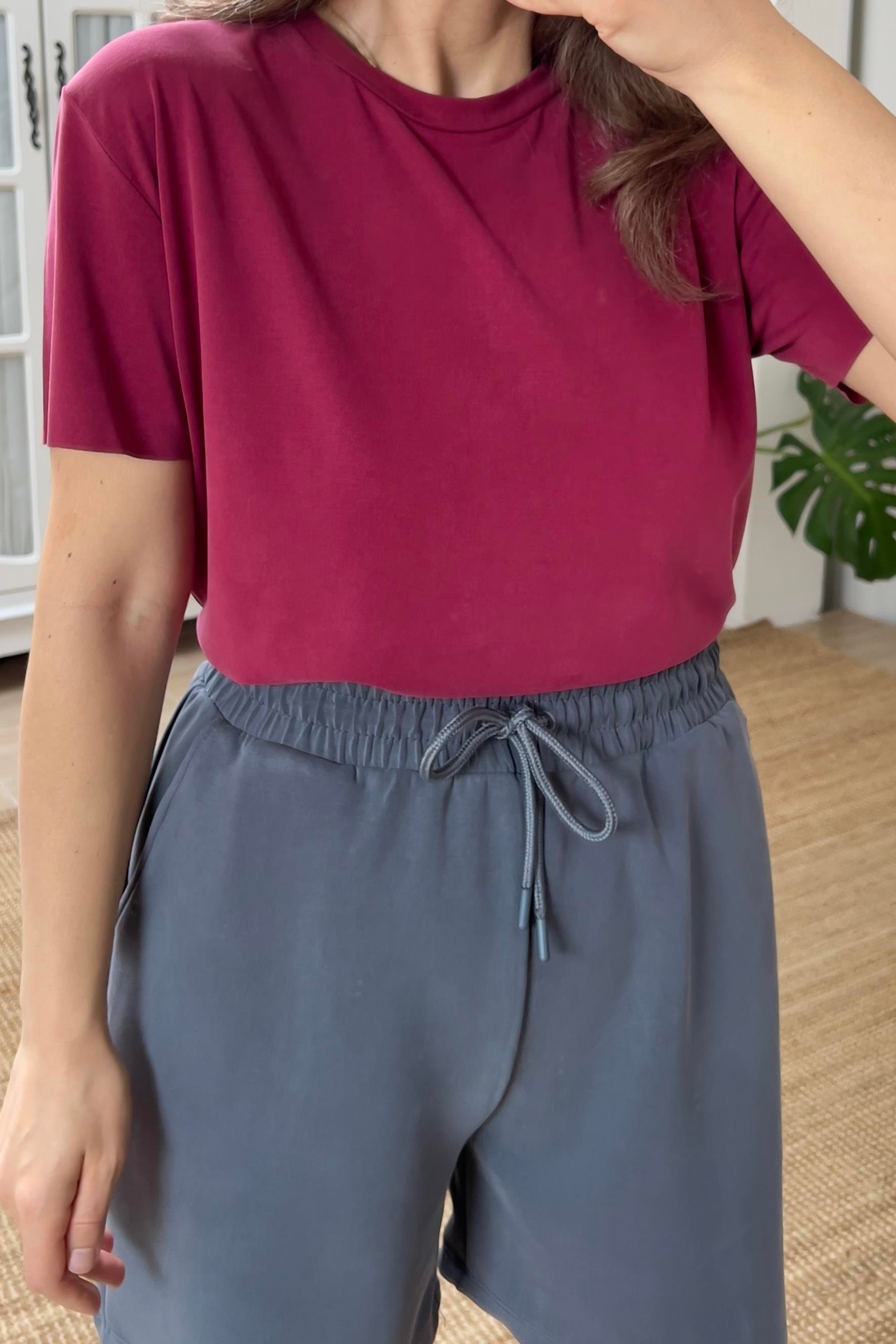 Mürdüm Oys Modal Tshirt uygun fiyatlarda www.butikhola.com adresinde