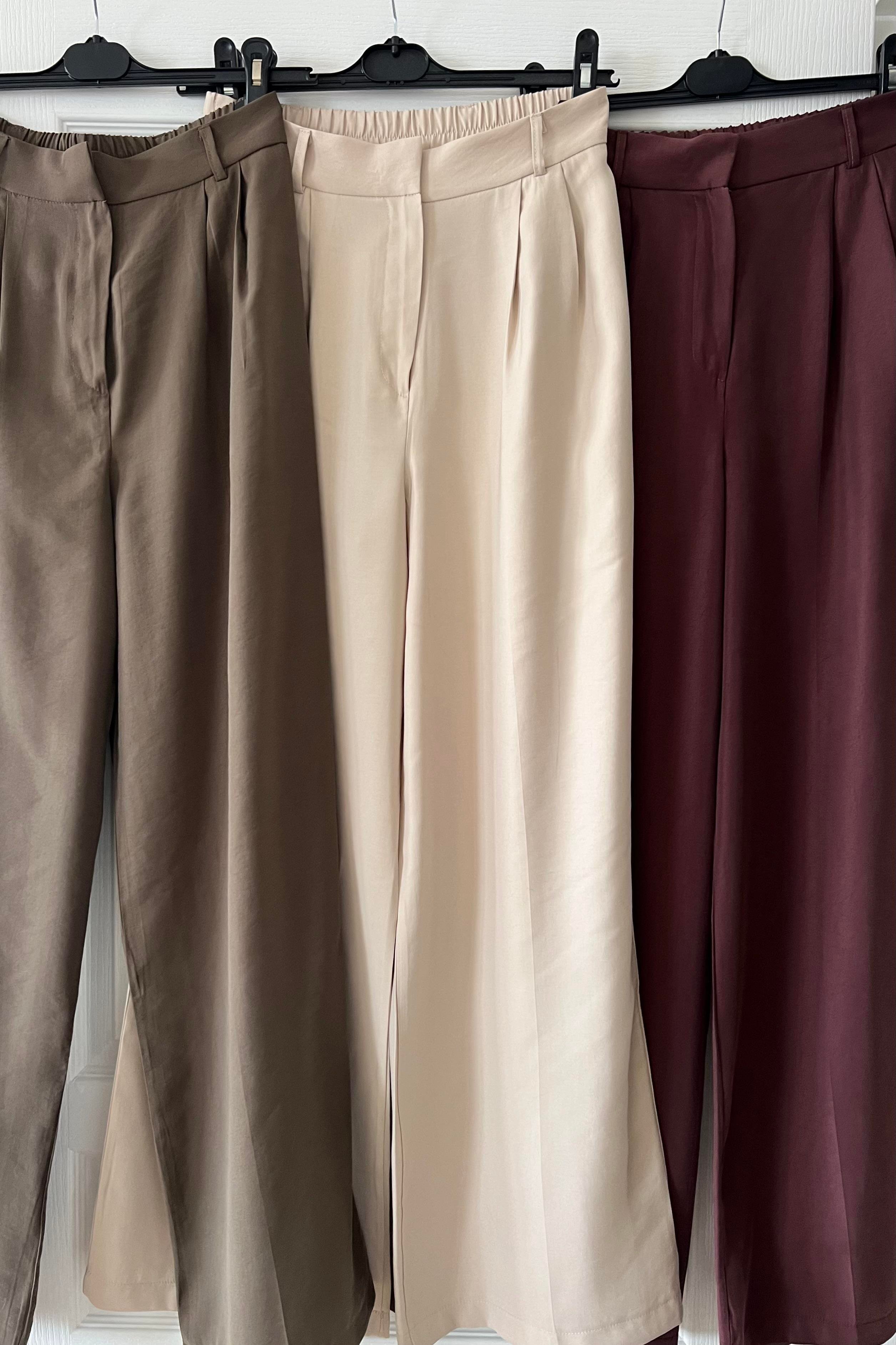 Mürdüm Rengi Modal Kumaş Palazzo Pantolon uygun fiyatlarda www.butikhola.com adresinde