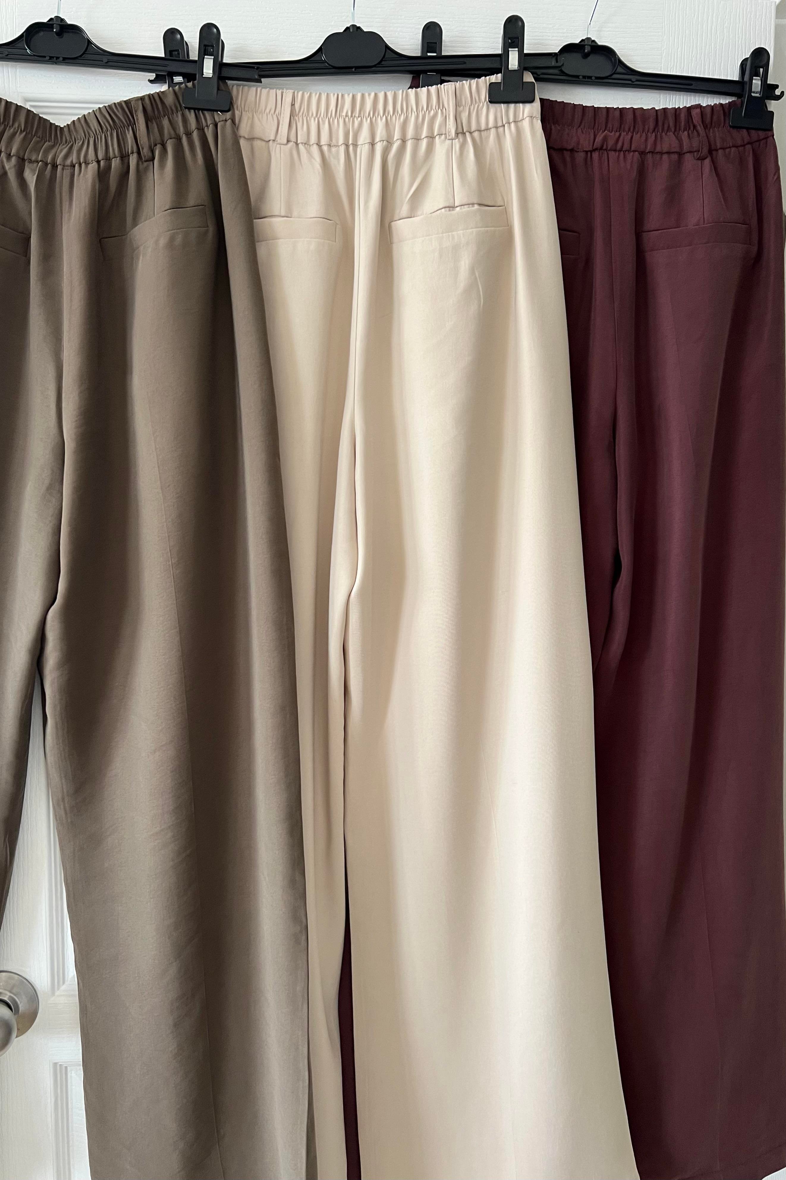 Mürdüm Rengi Modal Kumaş Palazzo Pantolon uygun fiyatlarda www.butikhola.com adresinde