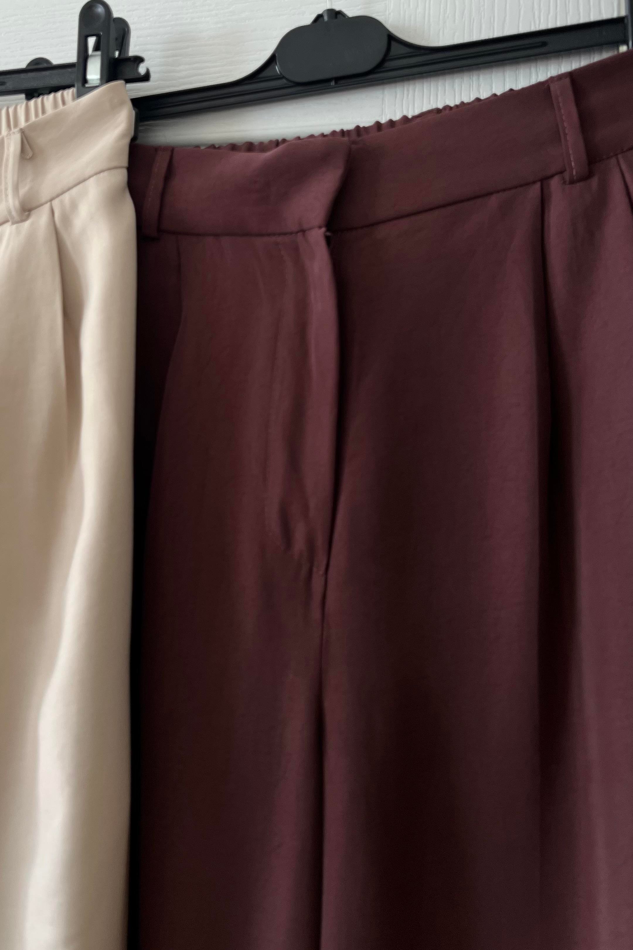 Mürdüm Rengi Modal Kumaş Palazzo Pantolon uygun fiyatlarda www.butikhola.com adresinde