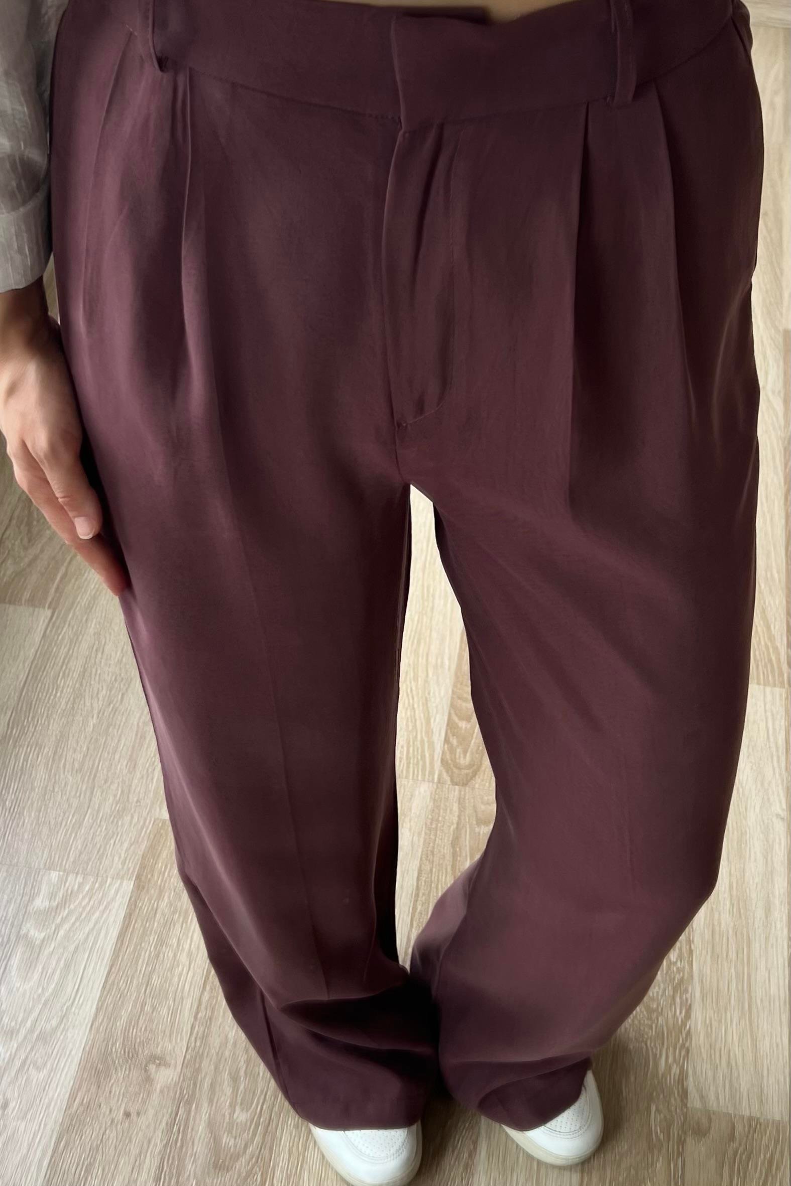 Mürdüm Rengi Modal Kumaş Palazzo Pantolon uygun fiyatlarda www.butikhola.com adresinde