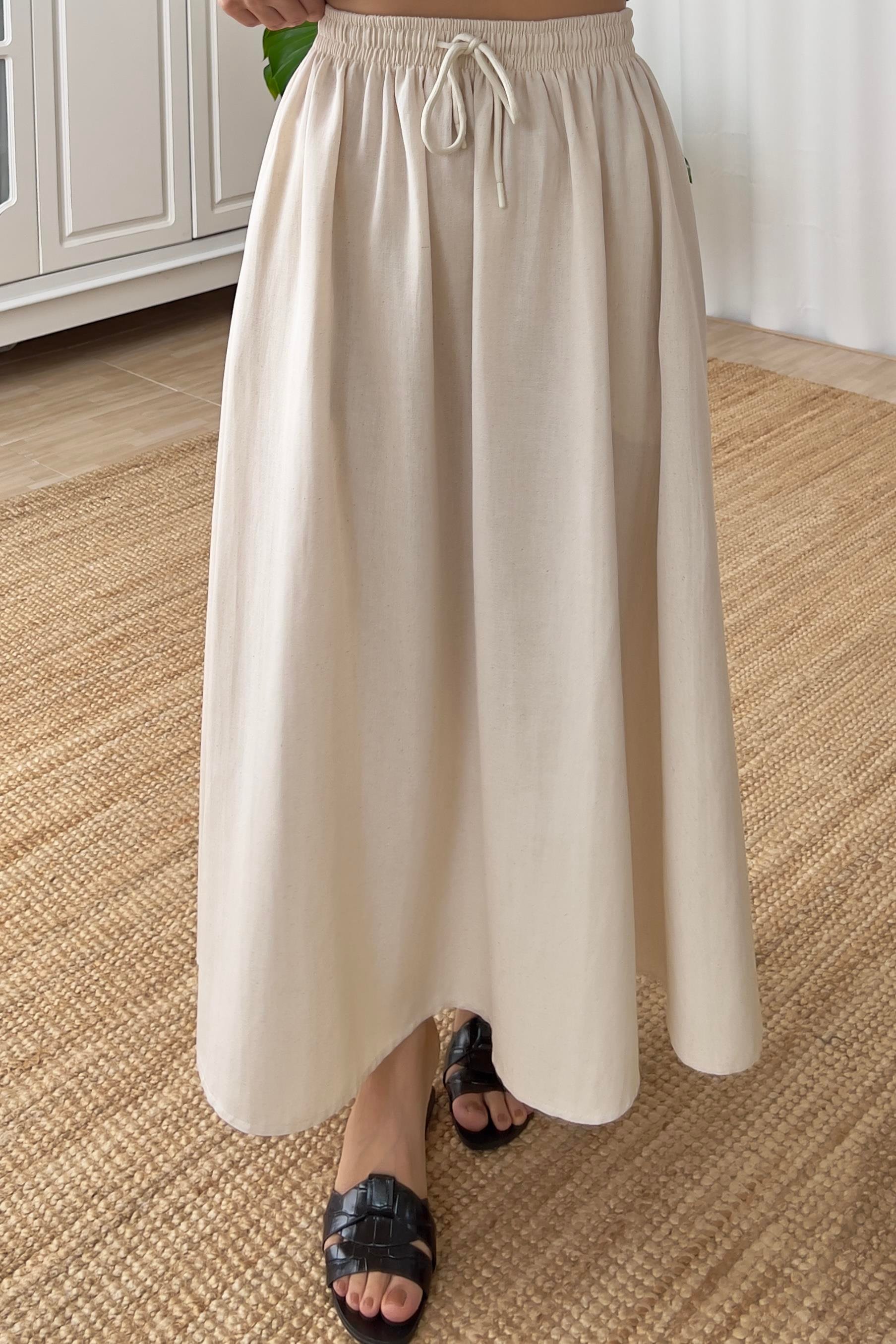 Natural  Cepli Kloş Keten Etek uygun fiyatlarda www.butikhola.com adresinde