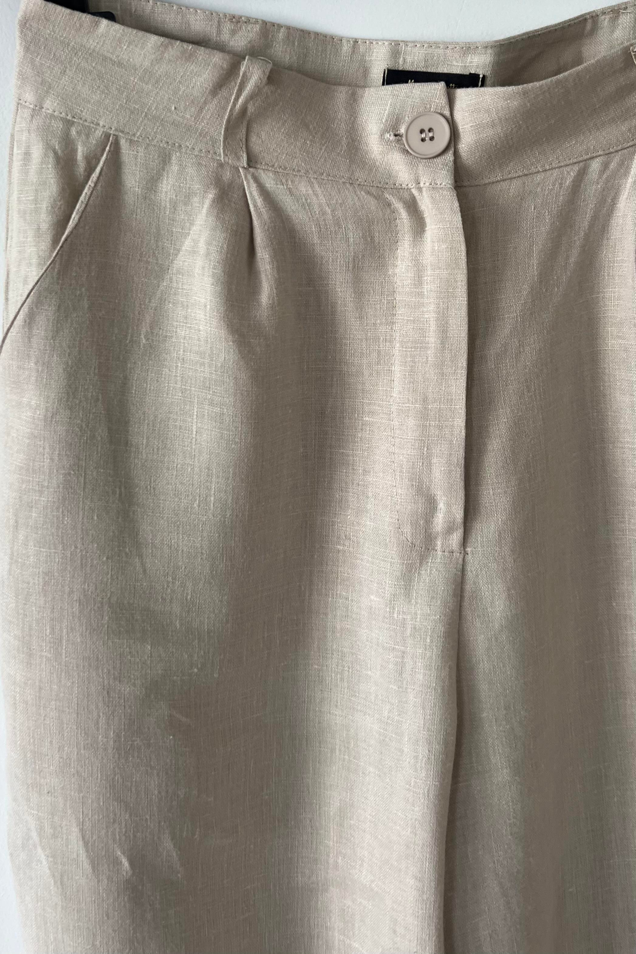 Natural Ham Keten Düz Kesim Pantolon uygun fiyatlarda www.butikhola.com adresinde
