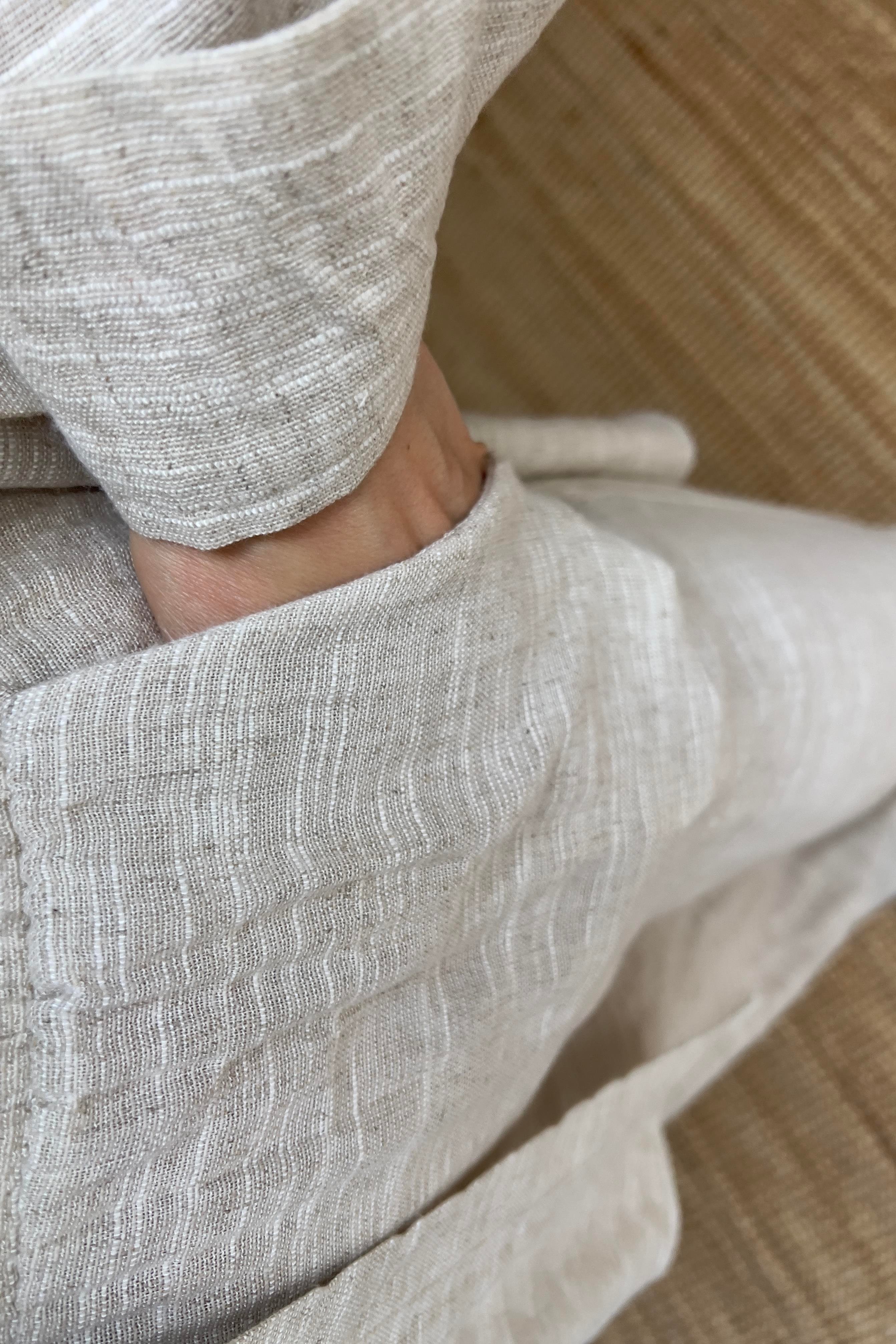 Natural Keten Dokulu Gömlek Pantolon Takım uygun fiyatlarda www.butikhola.com adresinde