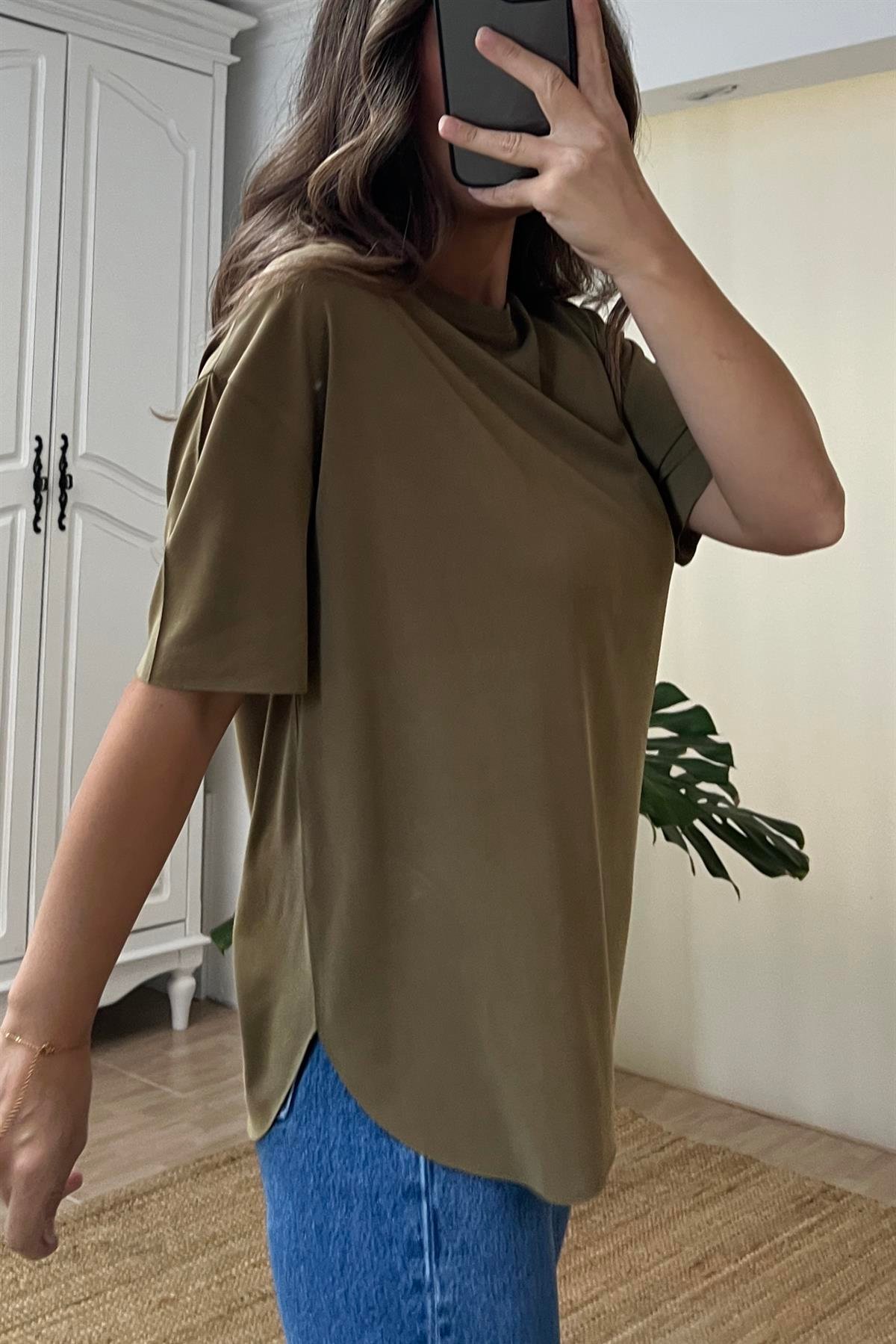 Olive Oysho Modal Tshirt uygun fiyatlarda www.butikhola.com adresinde
