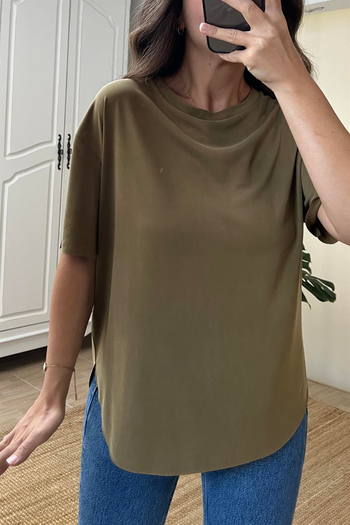 Olive Oysho Modal Tshirt uygun fiyatlarda www.butikhola.com adresinde