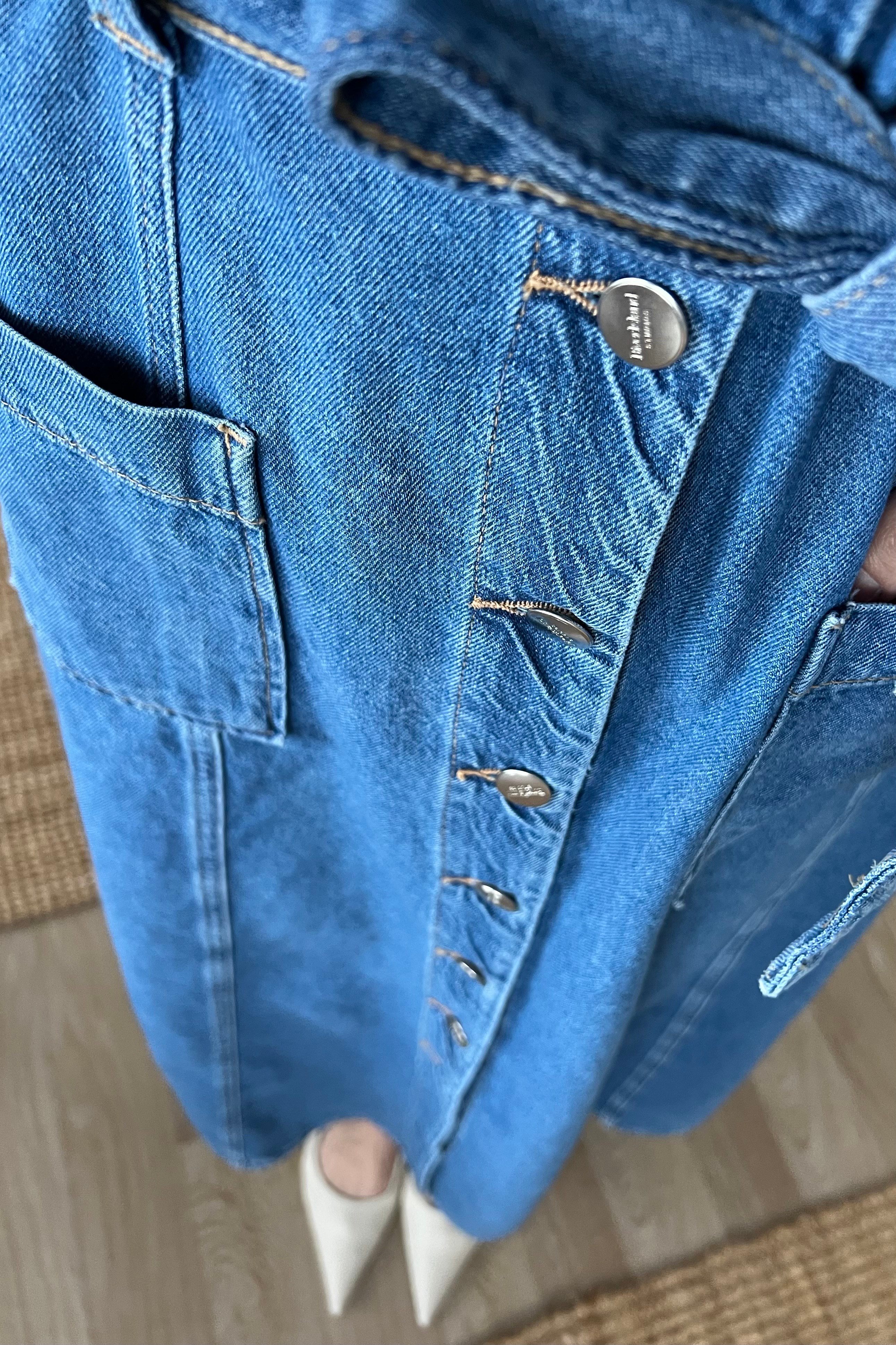 Orjinal Marka Önü Düğmeli Kot Elbise uygun fiyatlarda www.butikhola.com adresinde