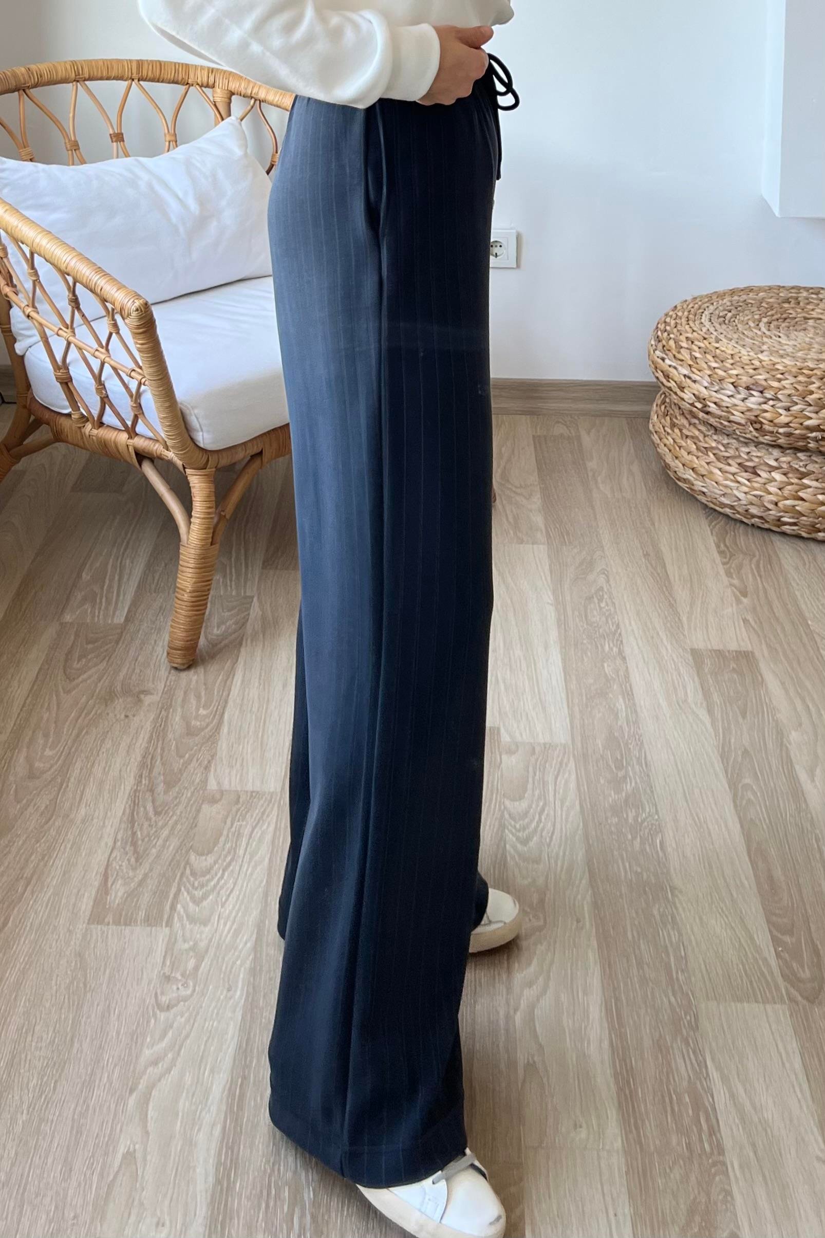 Oys Çizgili Cep Detaylı Rahat Modal Pantolon uygun fiyatlarda www.butikhola.com adresinde