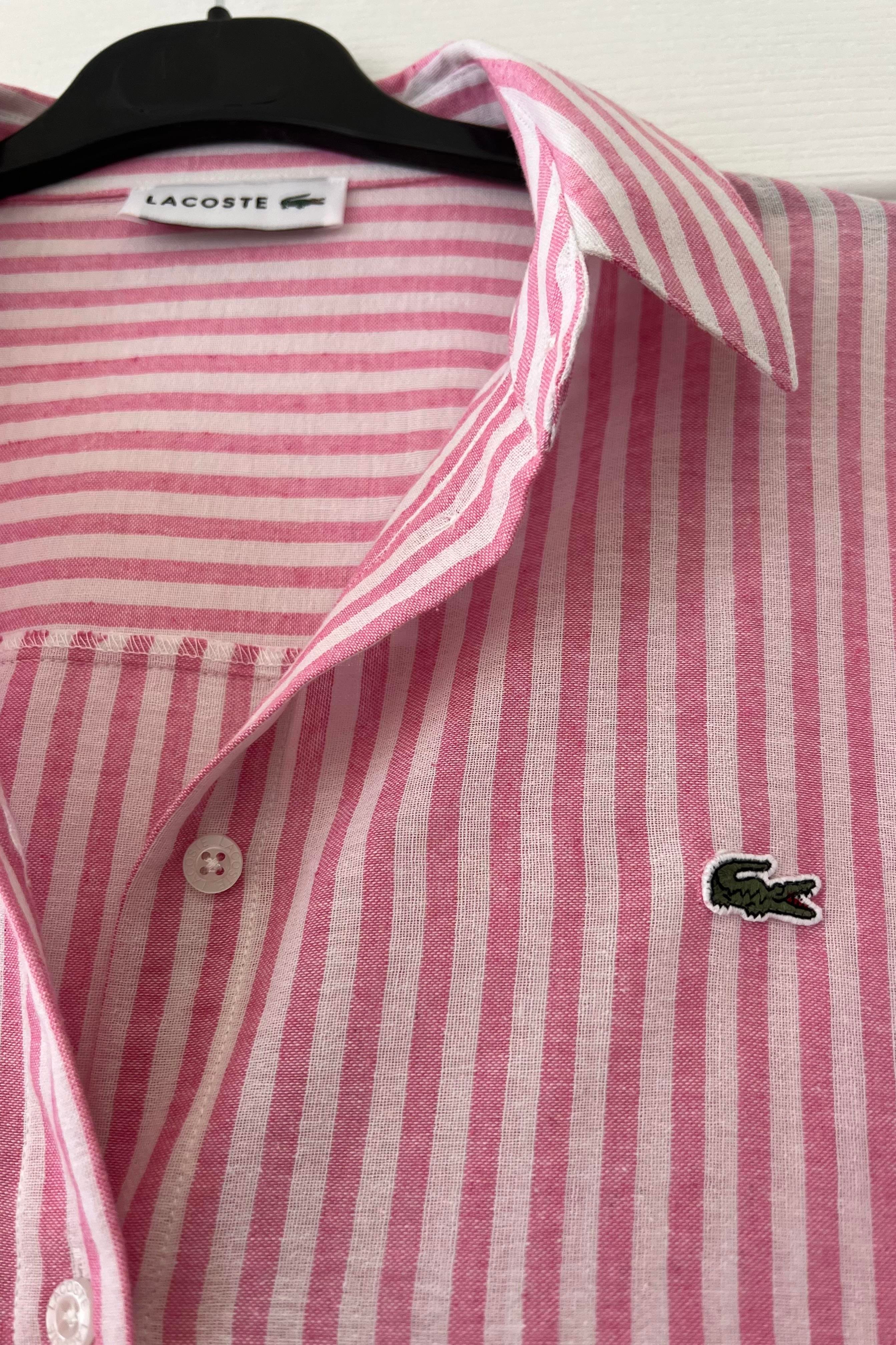 Pembe Çizgili Organik Pamuk Gömlek  uygun fiyatlarda www.butikhola.com adresinde
