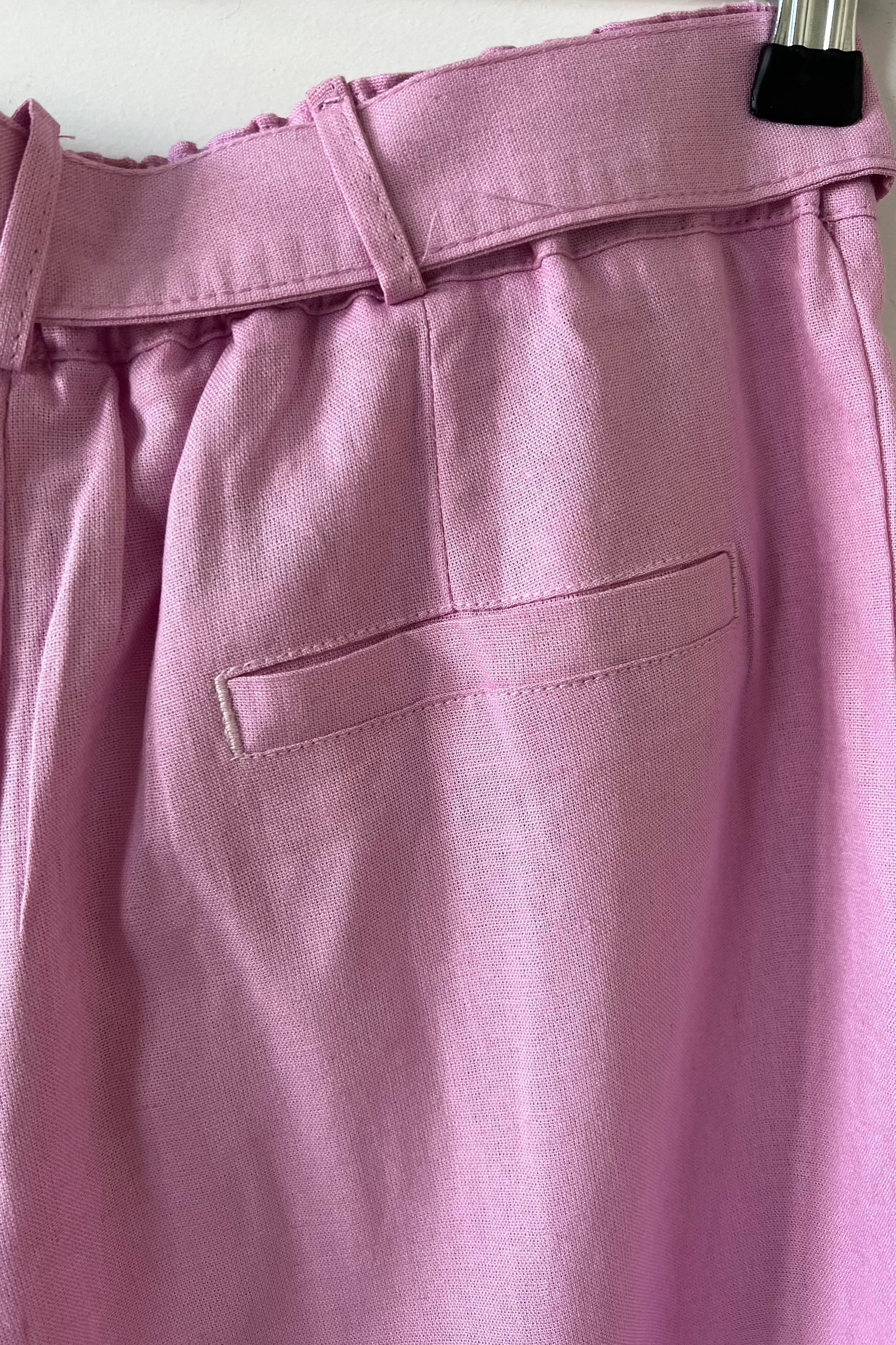 Pembe Şehir Boy Ham Keten Şort uygun fiyatlarda www.butikhola.com adresinde