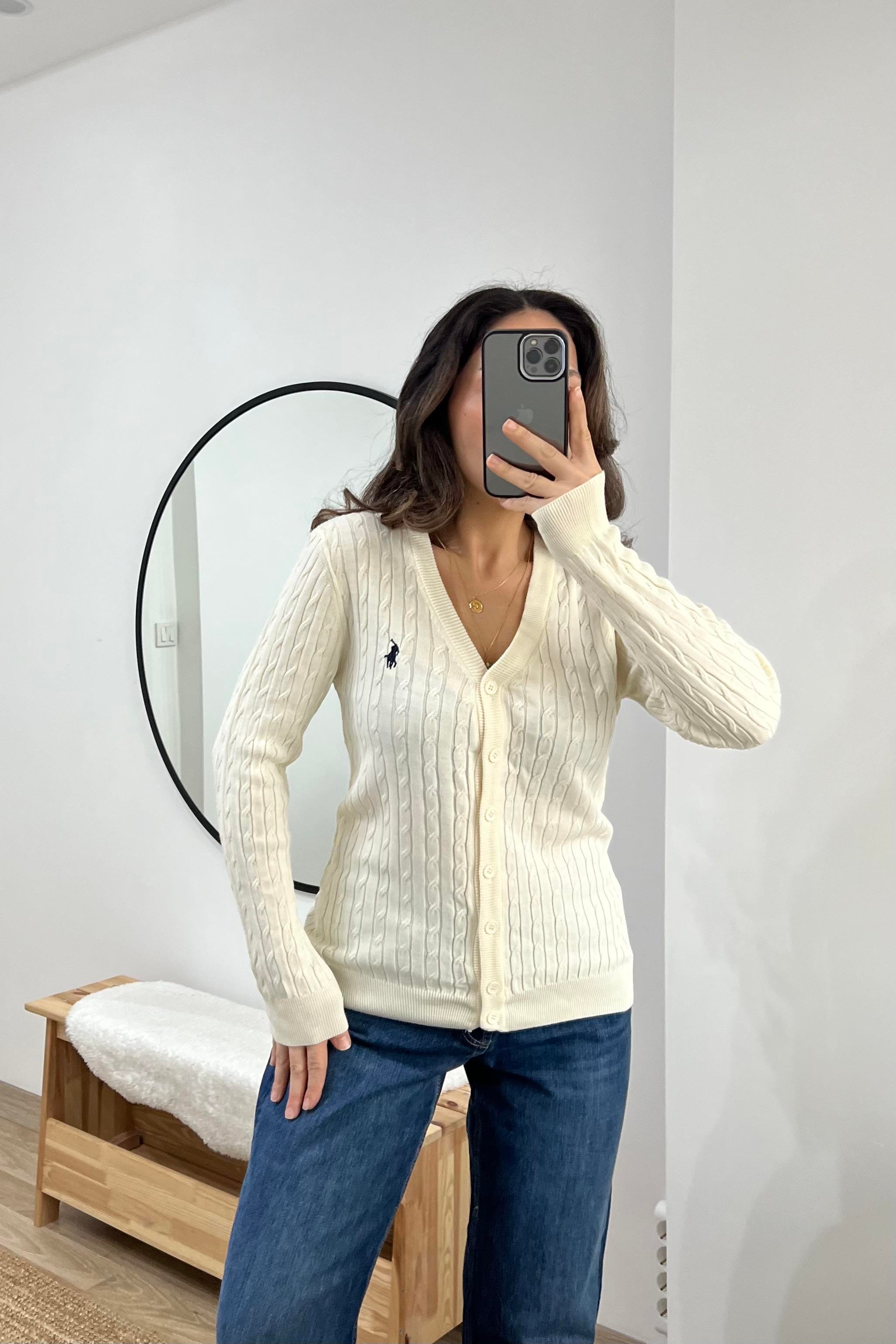PRL Taş Rengi Saç Örgülü Hırka uygun fiyatlarda www.butikhola.com adresinde