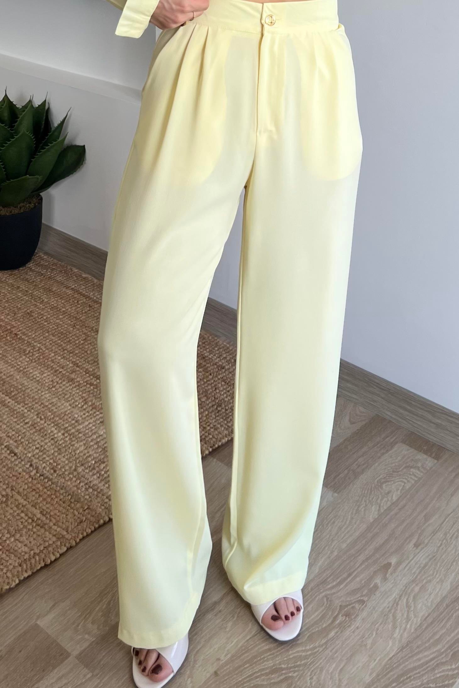 Sarı Gold Düğmeli Pantolon uygun fiyatlarda www.butikhola.com adresinde
