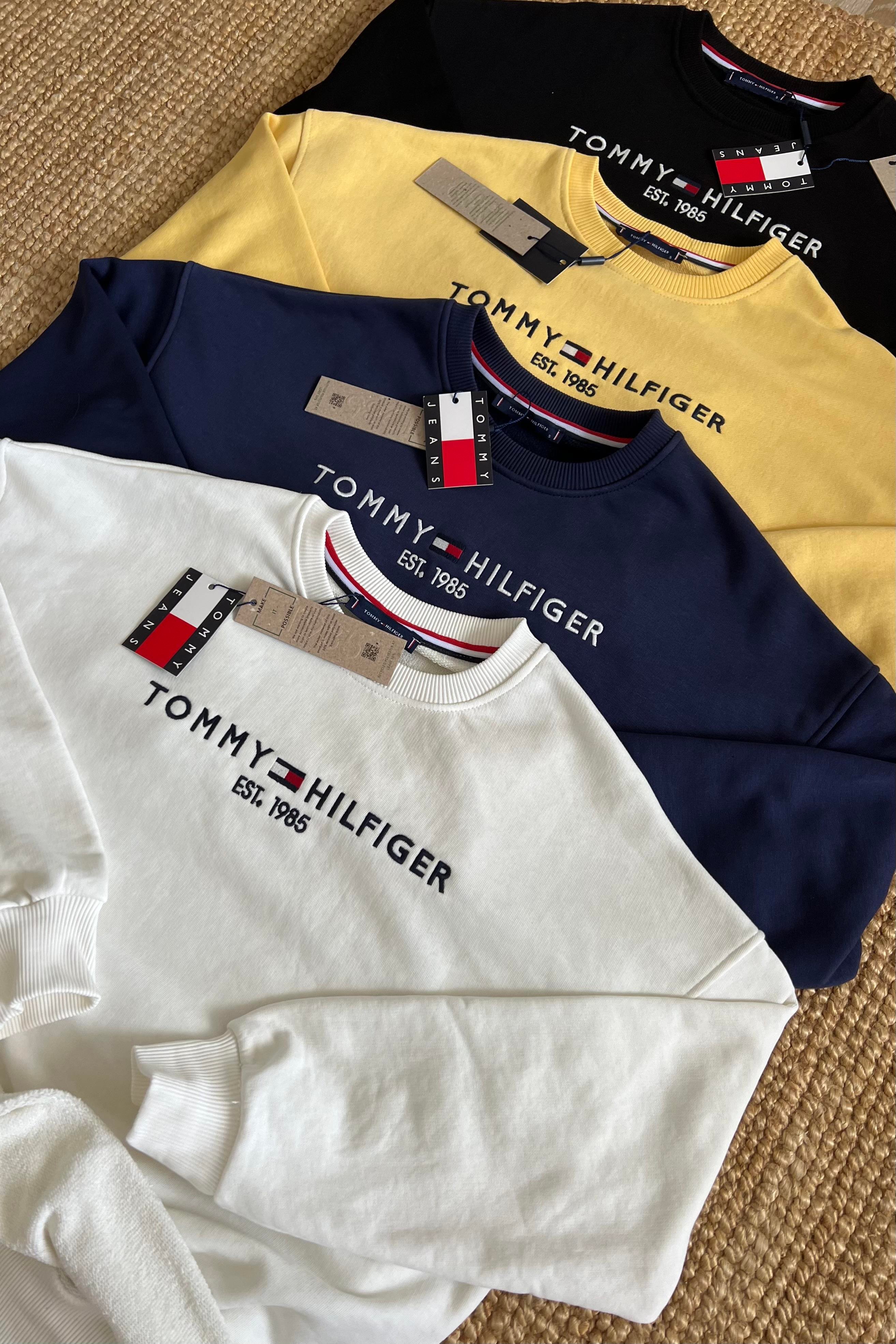 Sarı Oversize Logo Nakışlı Sweatshirt uygun fiyatlarda www.butikhola.com adresinde
