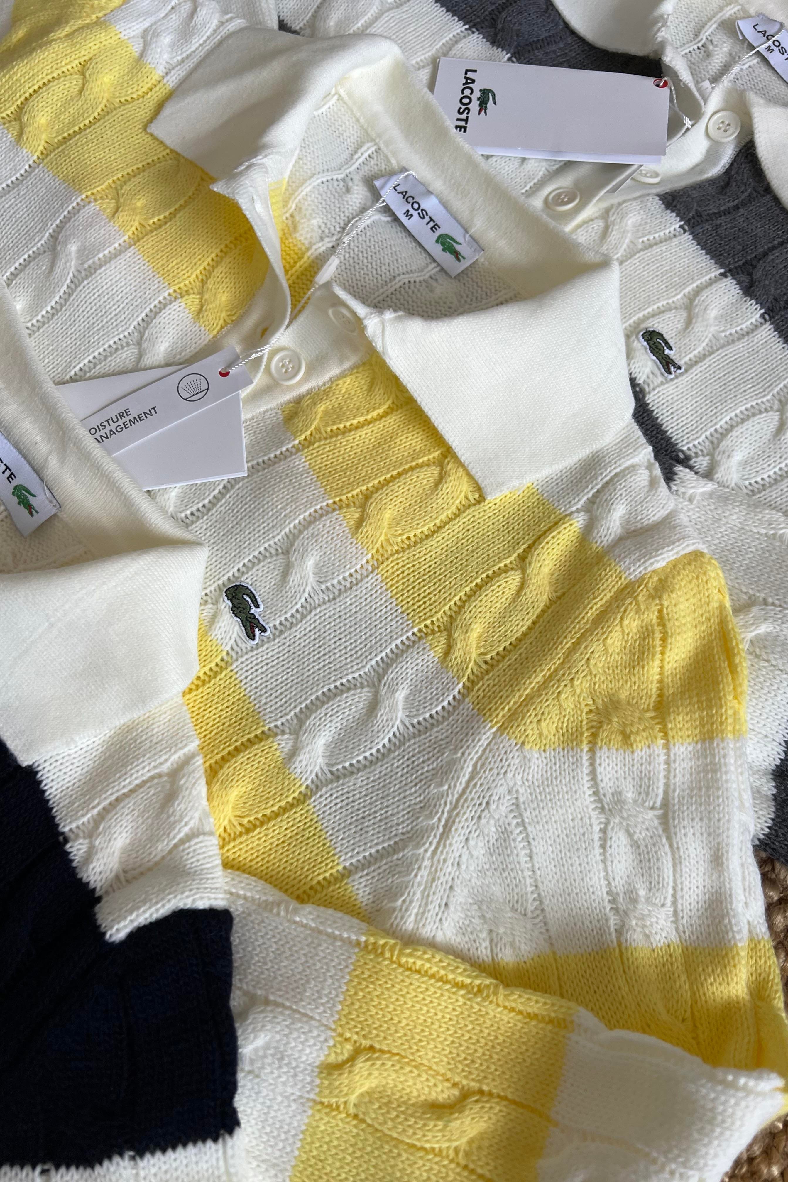 Sarı Şeritli Polo Yaka Triko uygun fiyatlarda www.butikhola.com adresinde