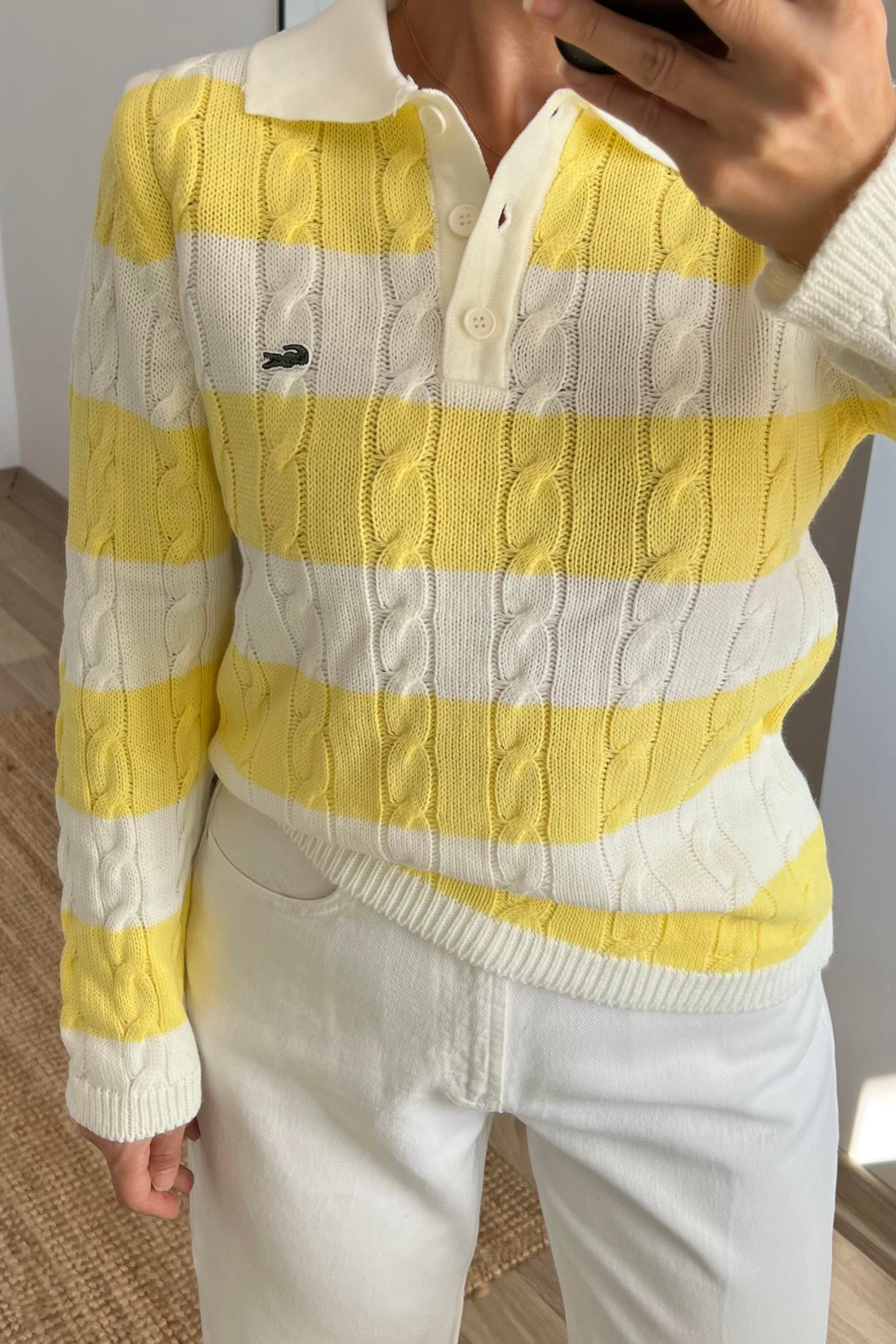Sarı Şeritli Polo Yaka Triko uygun fiyatlarda www.butikhola.com adresinde