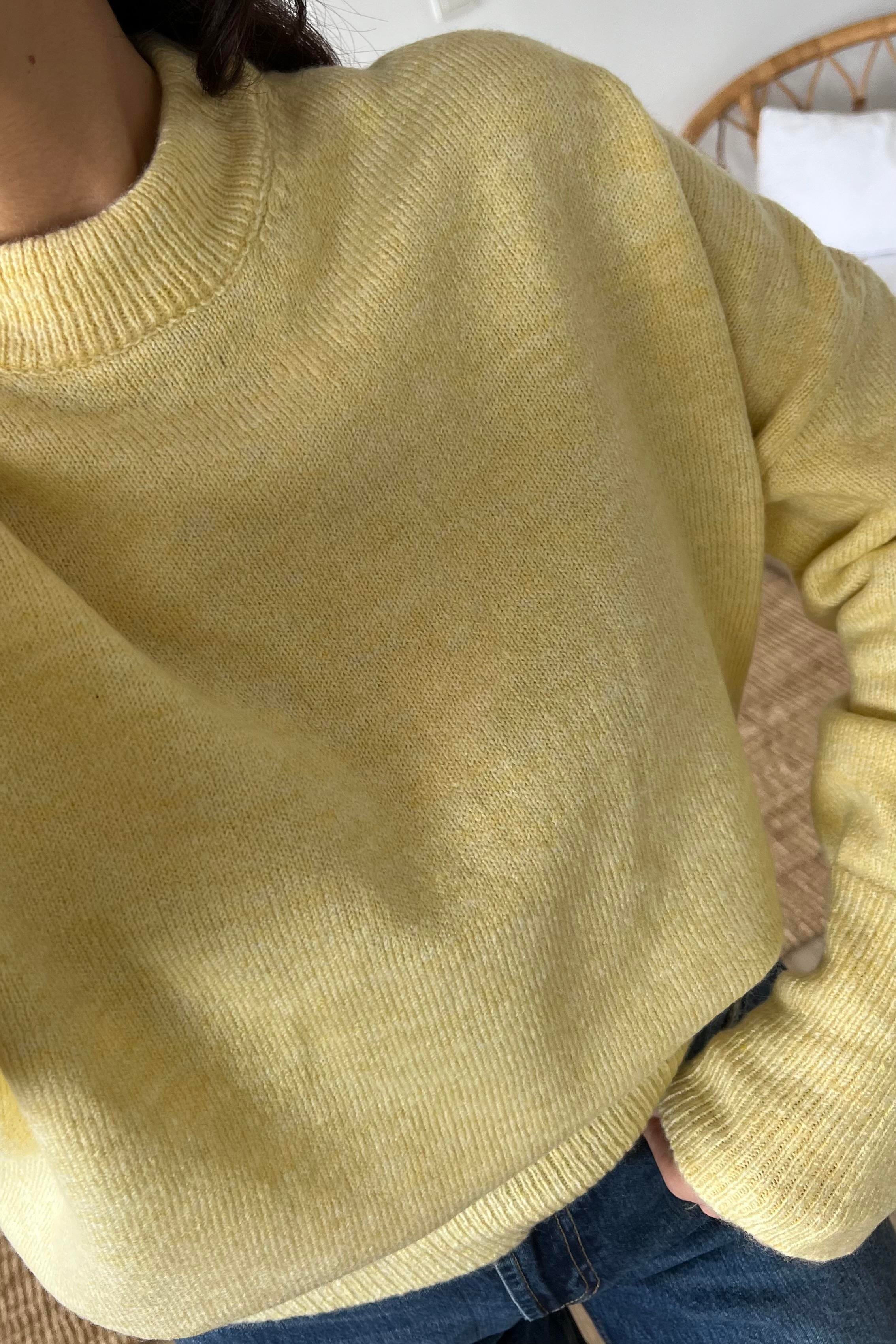 Sarı Soft Touch Basic Kazak  uygun fiyatlarda www.butikhola.com adresinde