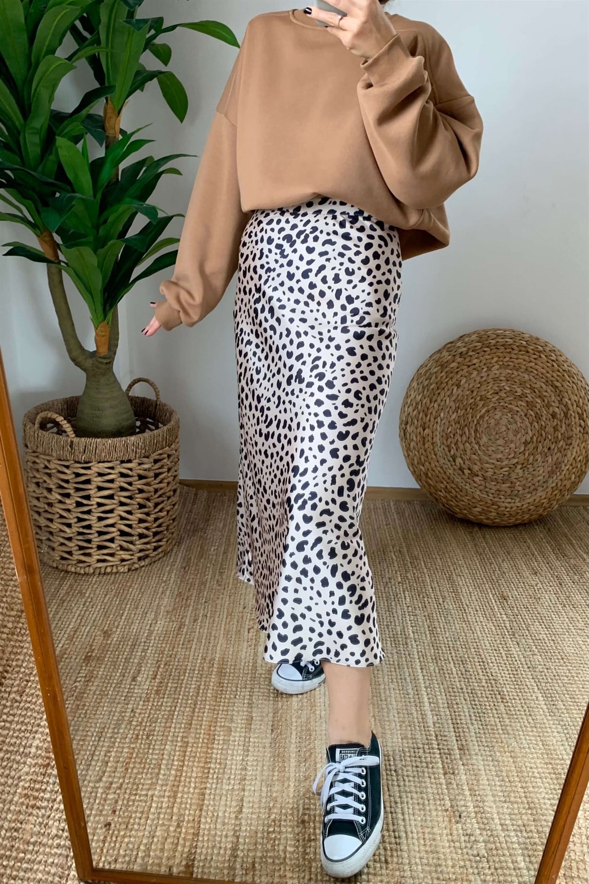Saten Leopar Etek