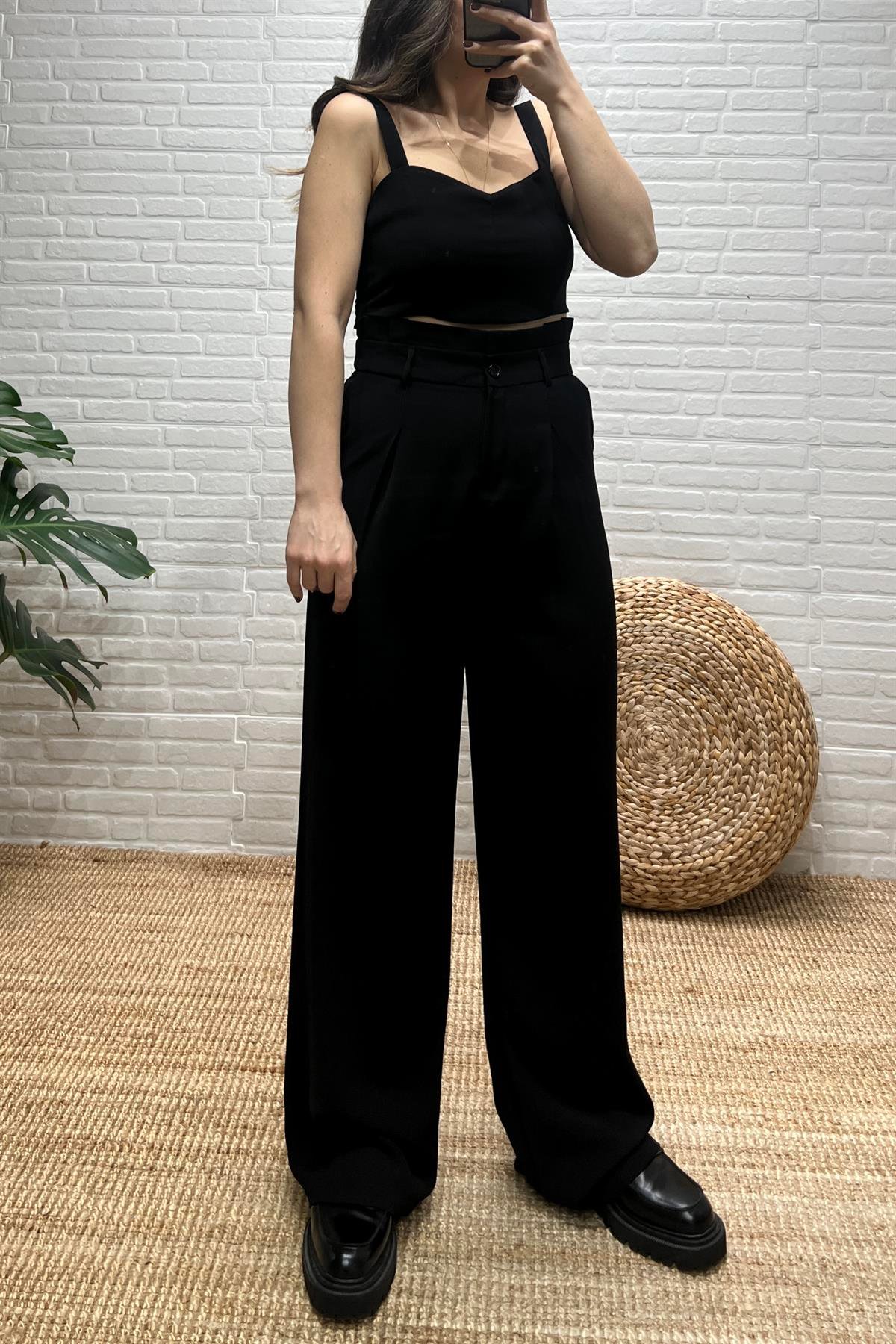 Siyah Askılı Büstiyer Pantolon Takım uygun fiyatlarda www.butikhola.com adresinde