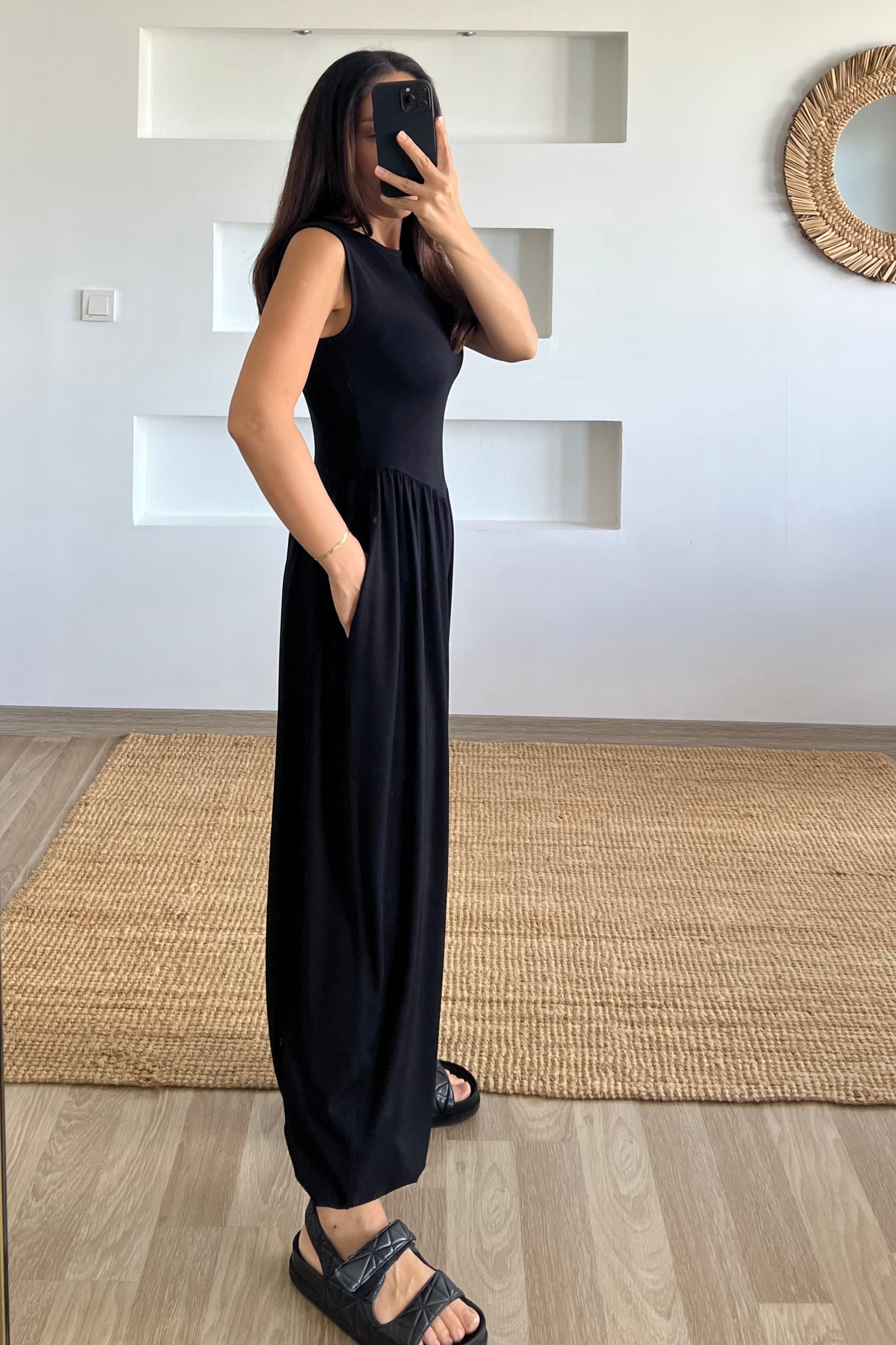 Siyah Basic Şalvar Tulum uygun fiyatlarda www.butikhola.com adresinde