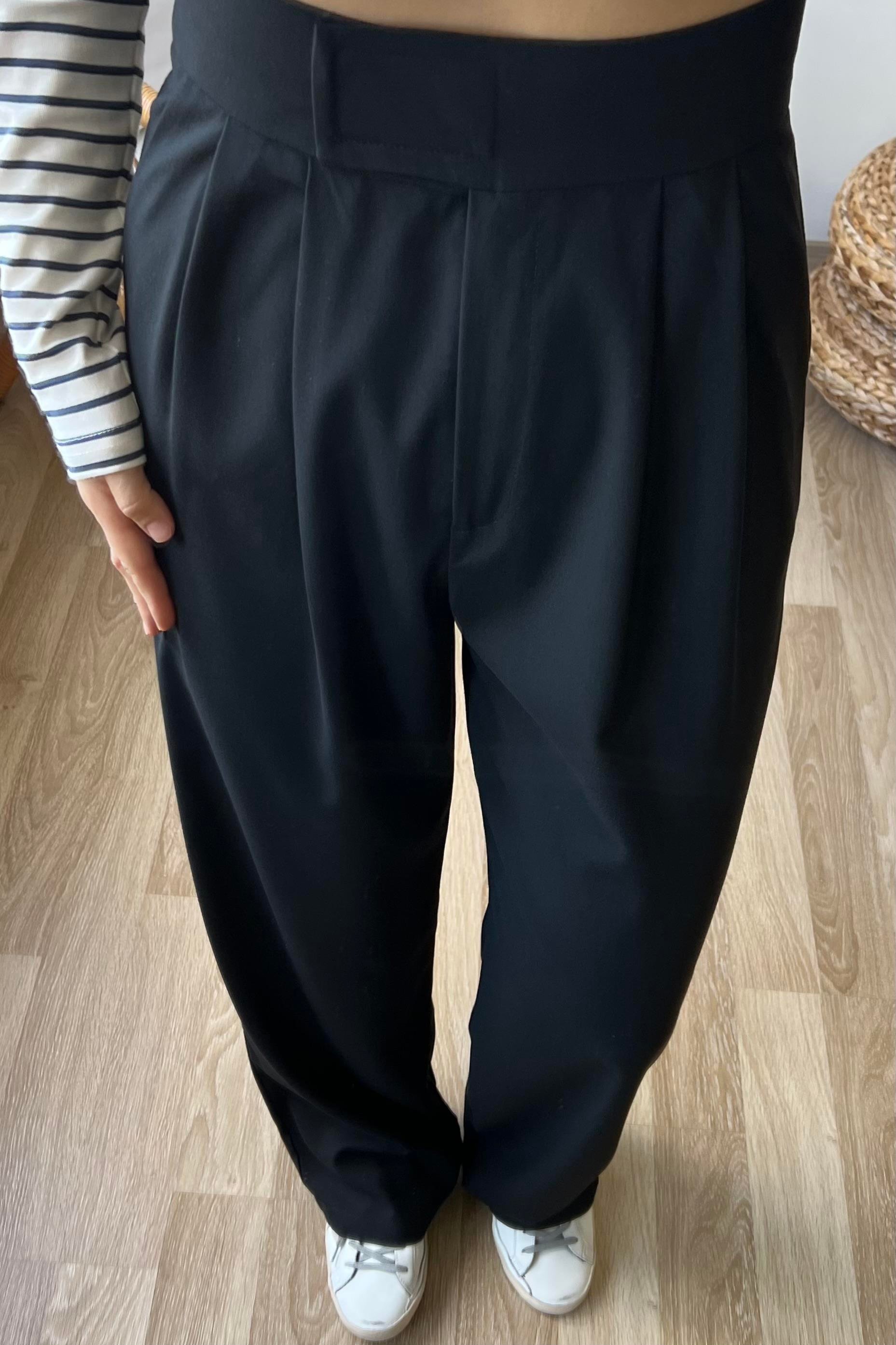 Siyah Beli Cırtcırtlı Palazzo Pantolon uygun fiyatlarda www.butikhola.com adresinde
