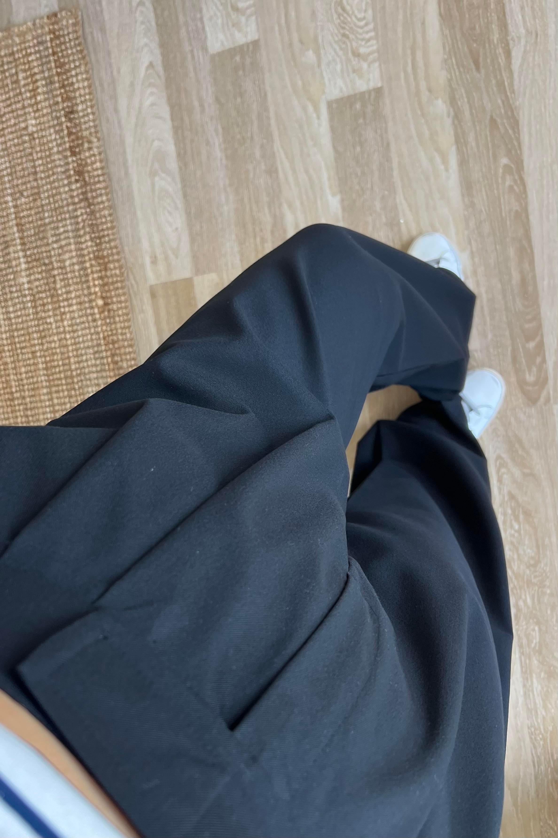 Siyah Beli Cırtcırtlı Palazzo Pantolon uygun fiyatlarda www.butikhola.com adresinde