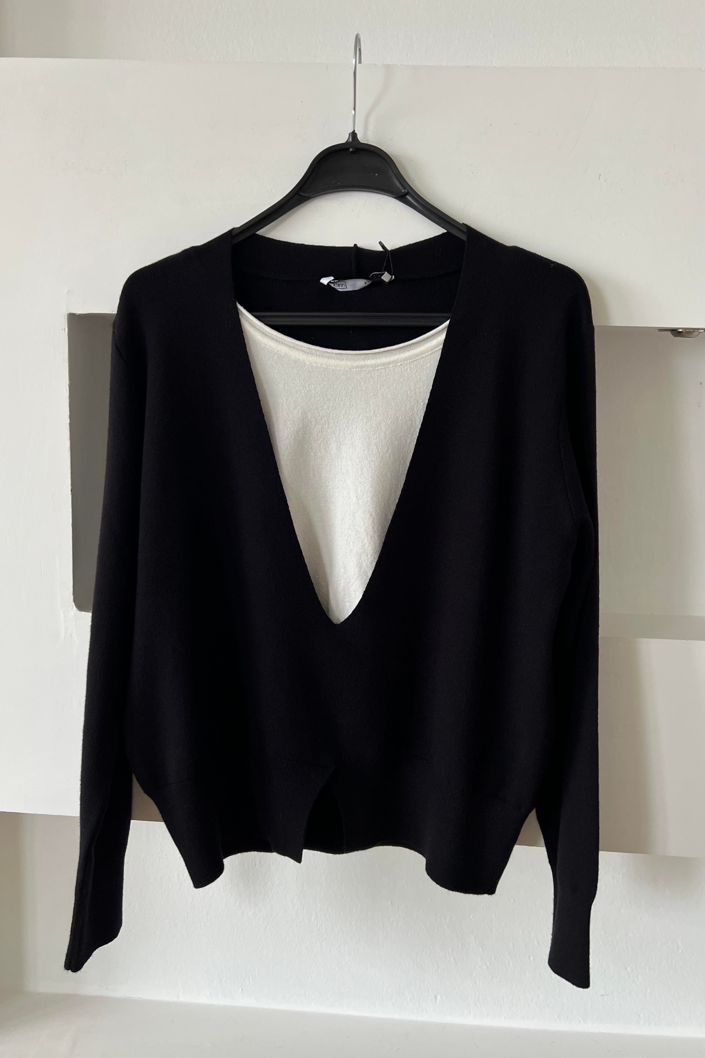 Siyah Çift Kat Görünümlü Premium Triko uygun fiyatlarda www.butikhola.com adresinde