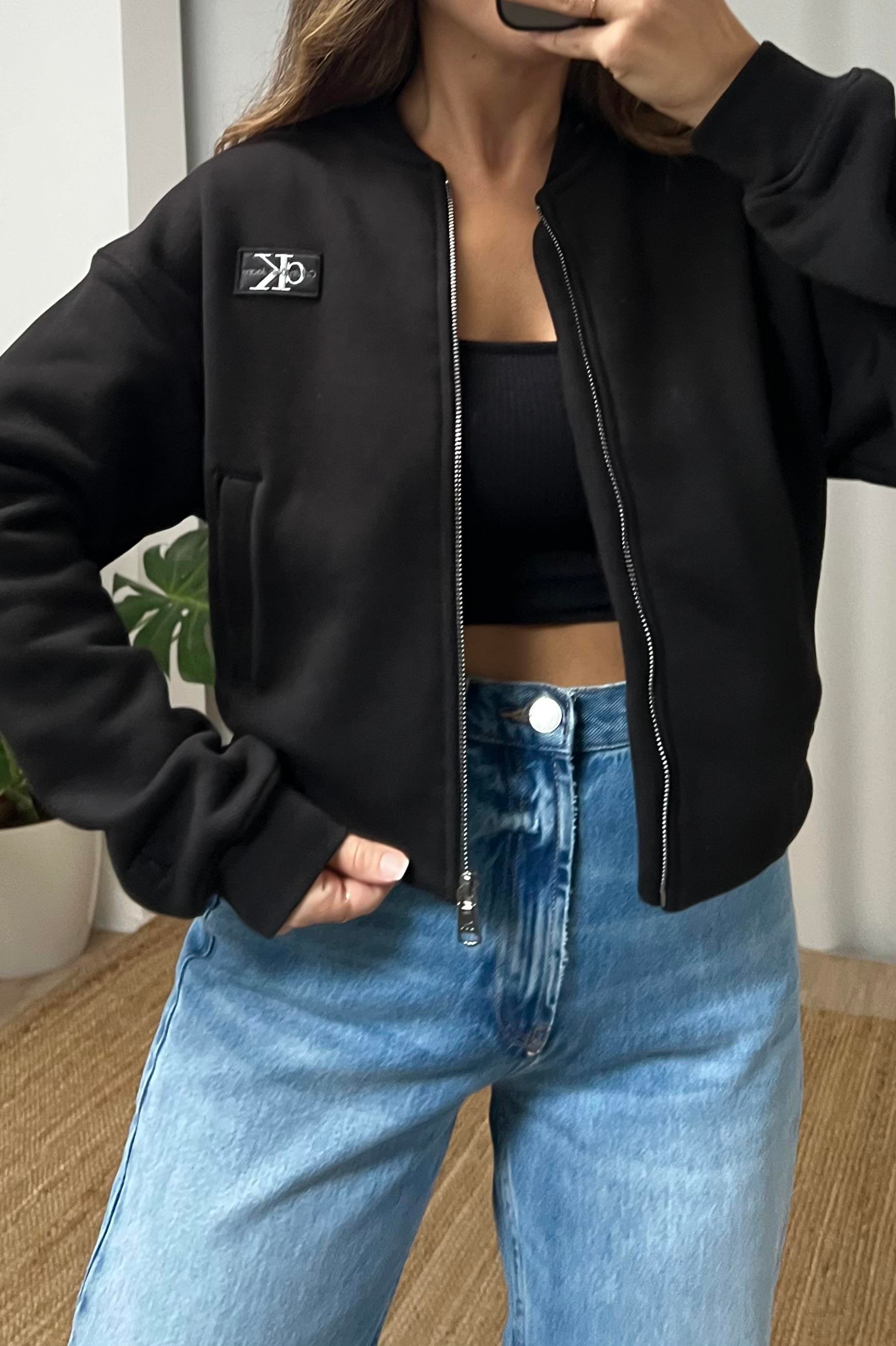 Siyah Ck Fermuarlı Bomber Sweatshirt  uygun fiyatlarda www.butikhola.com adresinde
