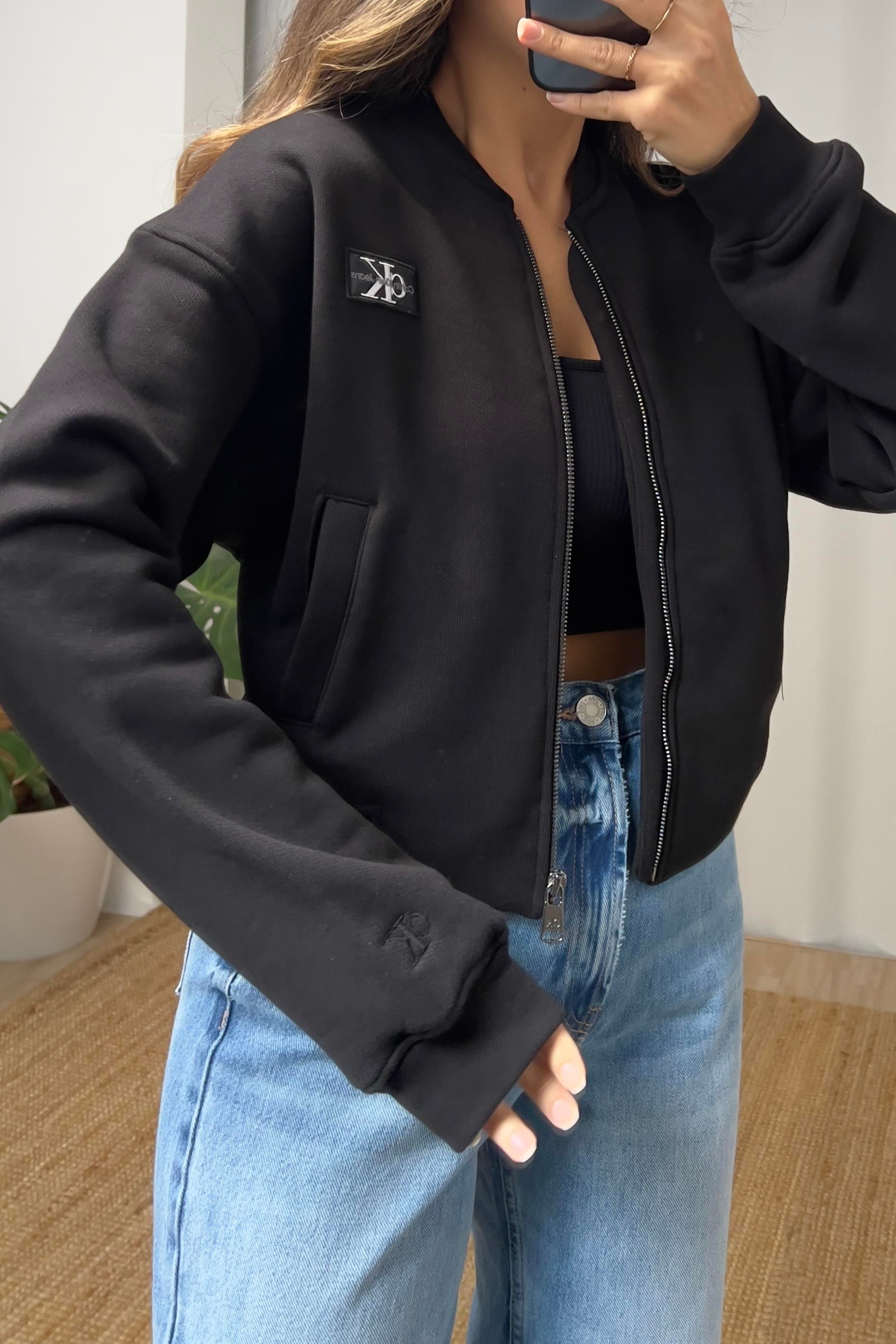 Siyah Ck Fermuarlı Bomber Sweatshirt  uygun fiyatlarda www.butikhola.com adresinde