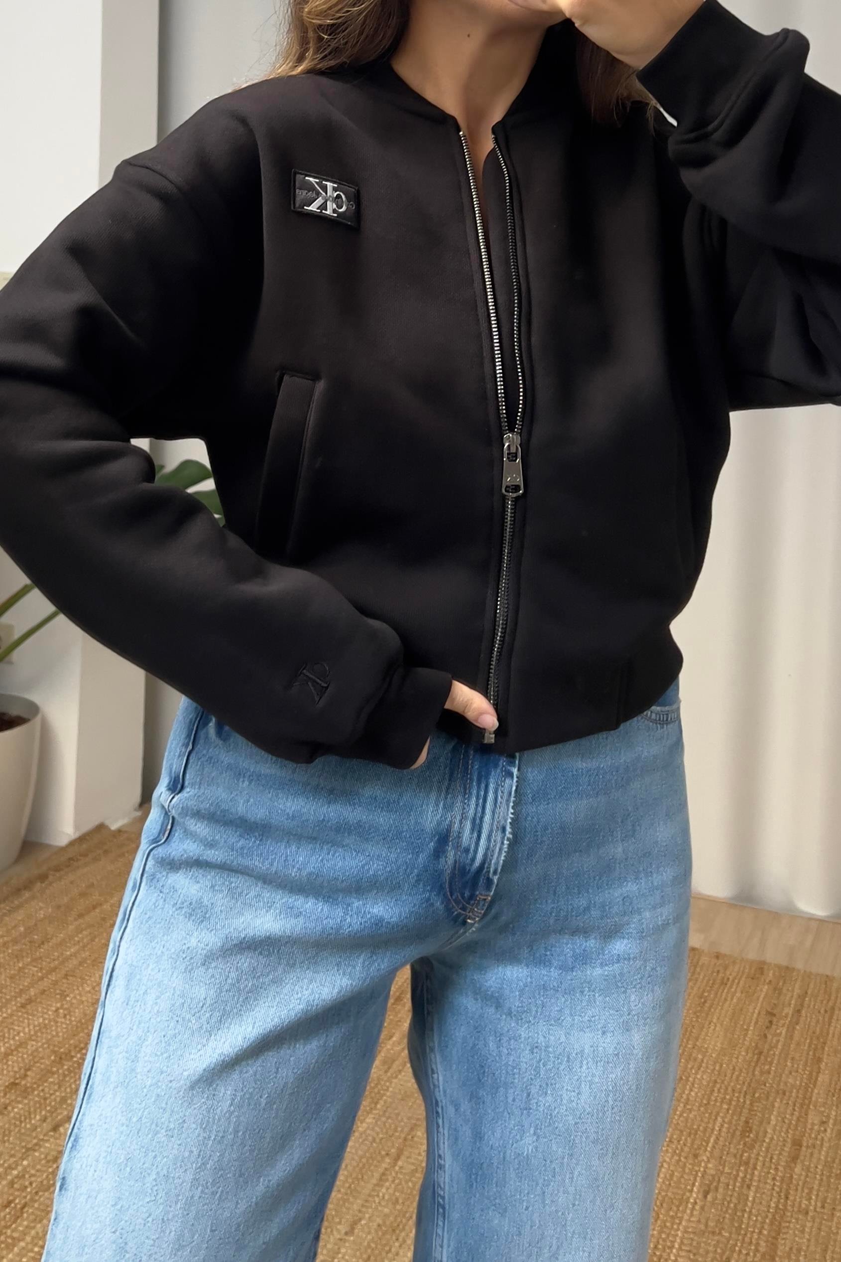 Siyah Ck Fermuarlı Bomber Sweatshirt  uygun fiyatlarda www.butikhola.com adresinde