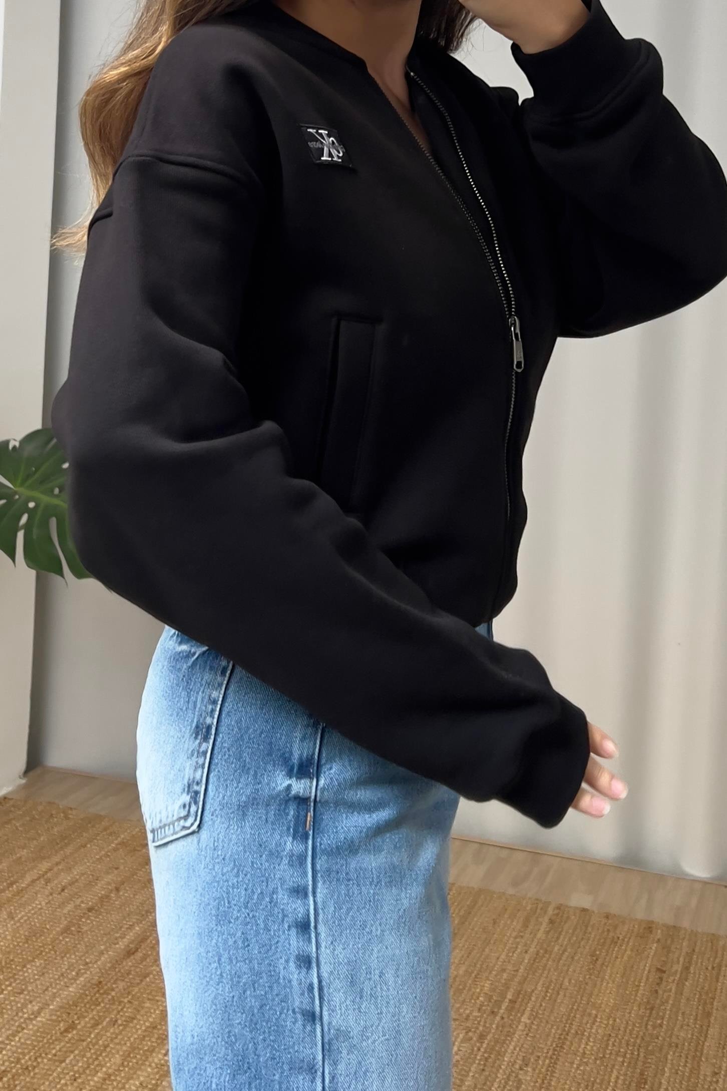 Siyah Ck Fermuarlı Bomber Sweatshirt  uygun fiyatlarda www.butikhola.com adresinde