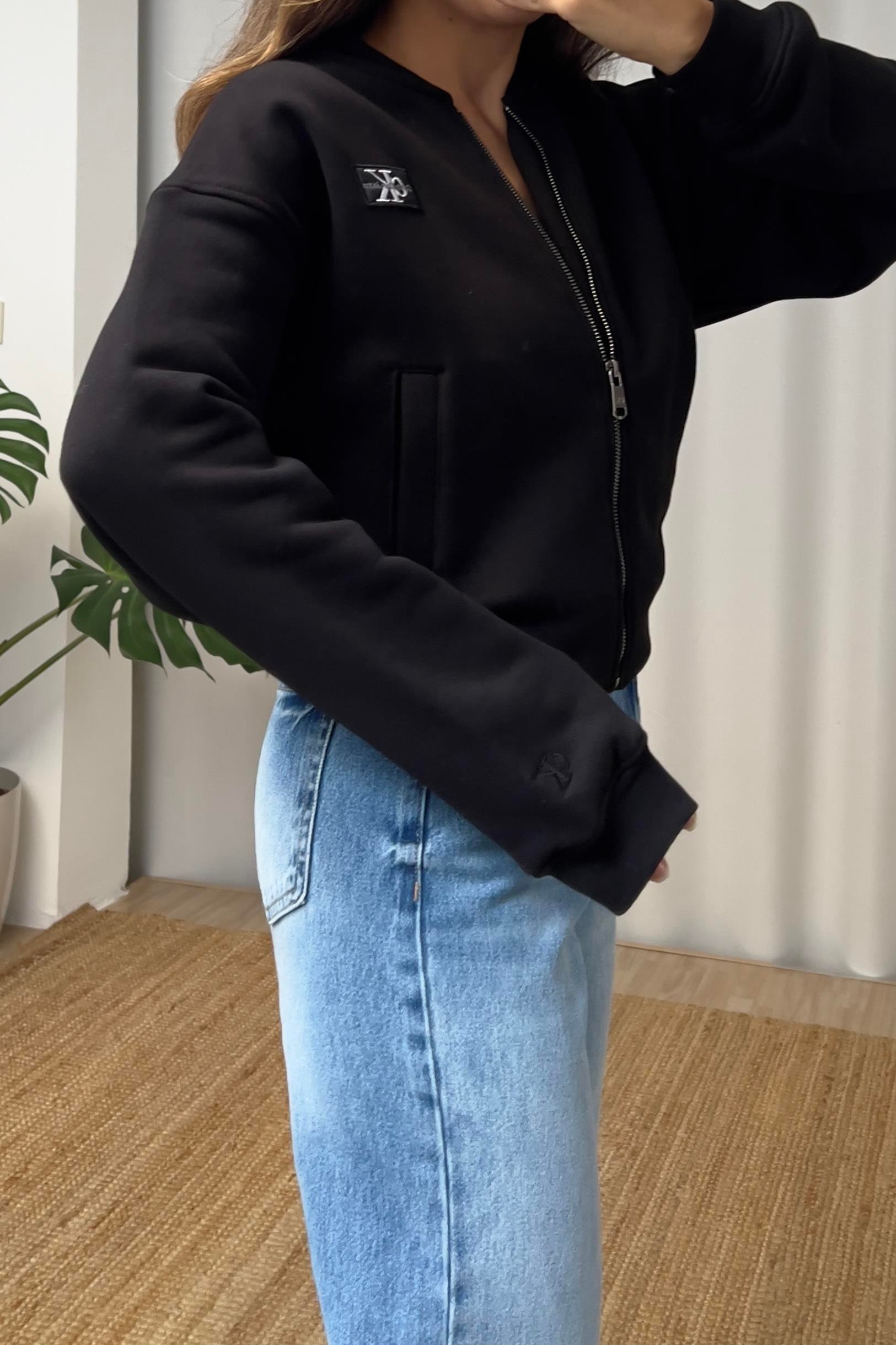 Siyah Ck Fermuarlı Bomber Sweatshirt  uygun fiyatlarda www.butikhola.com adresinde