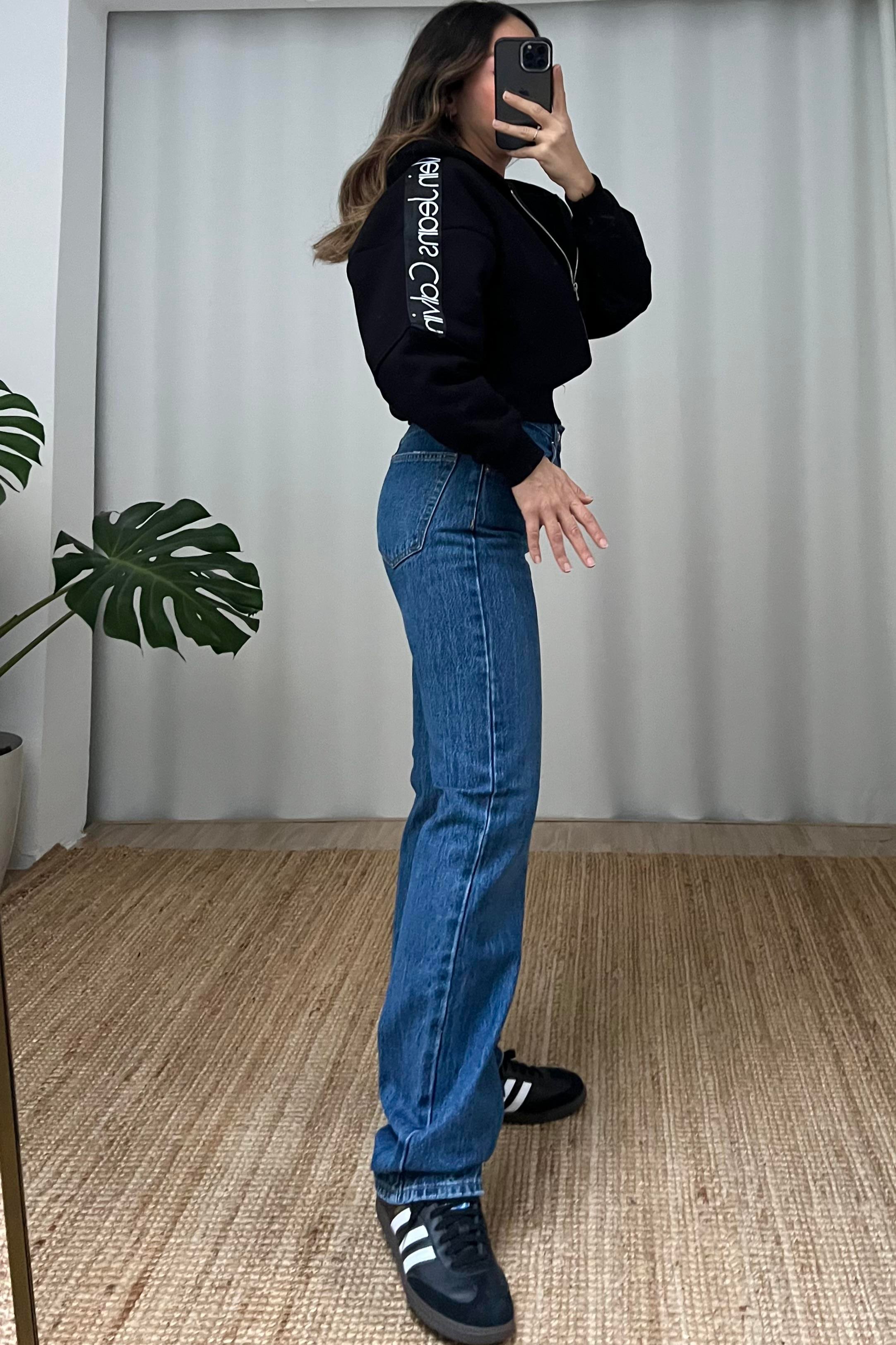 Siyah Ck Şerit Detaylı Kapüşonlu Bomber Sweatshirt  uygun fiyatlarda www.butikhola.com adresinde